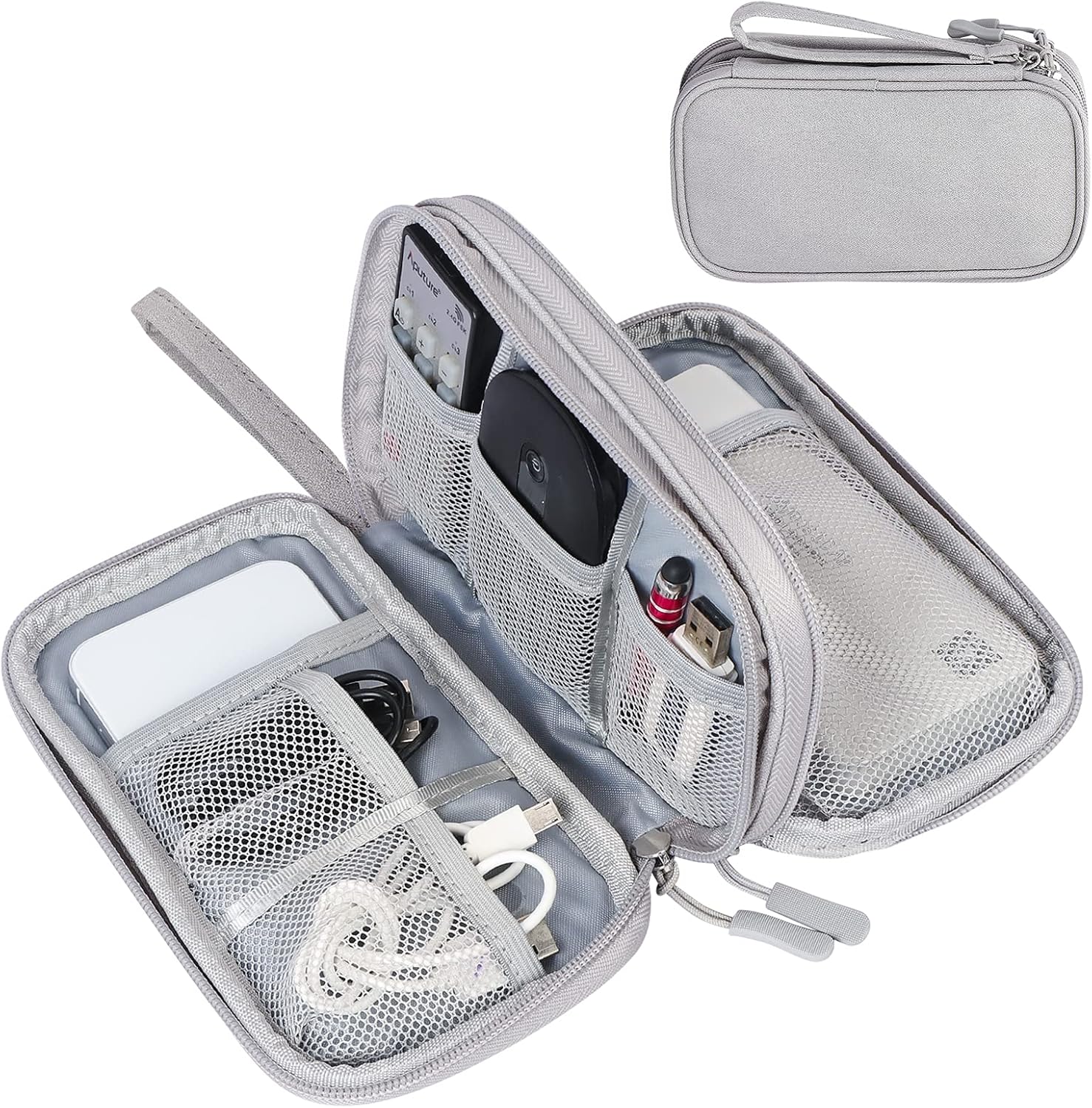 Simpolor Cable Organiser Bag, Double-Layer Electronics Accessories Bag Organiser...