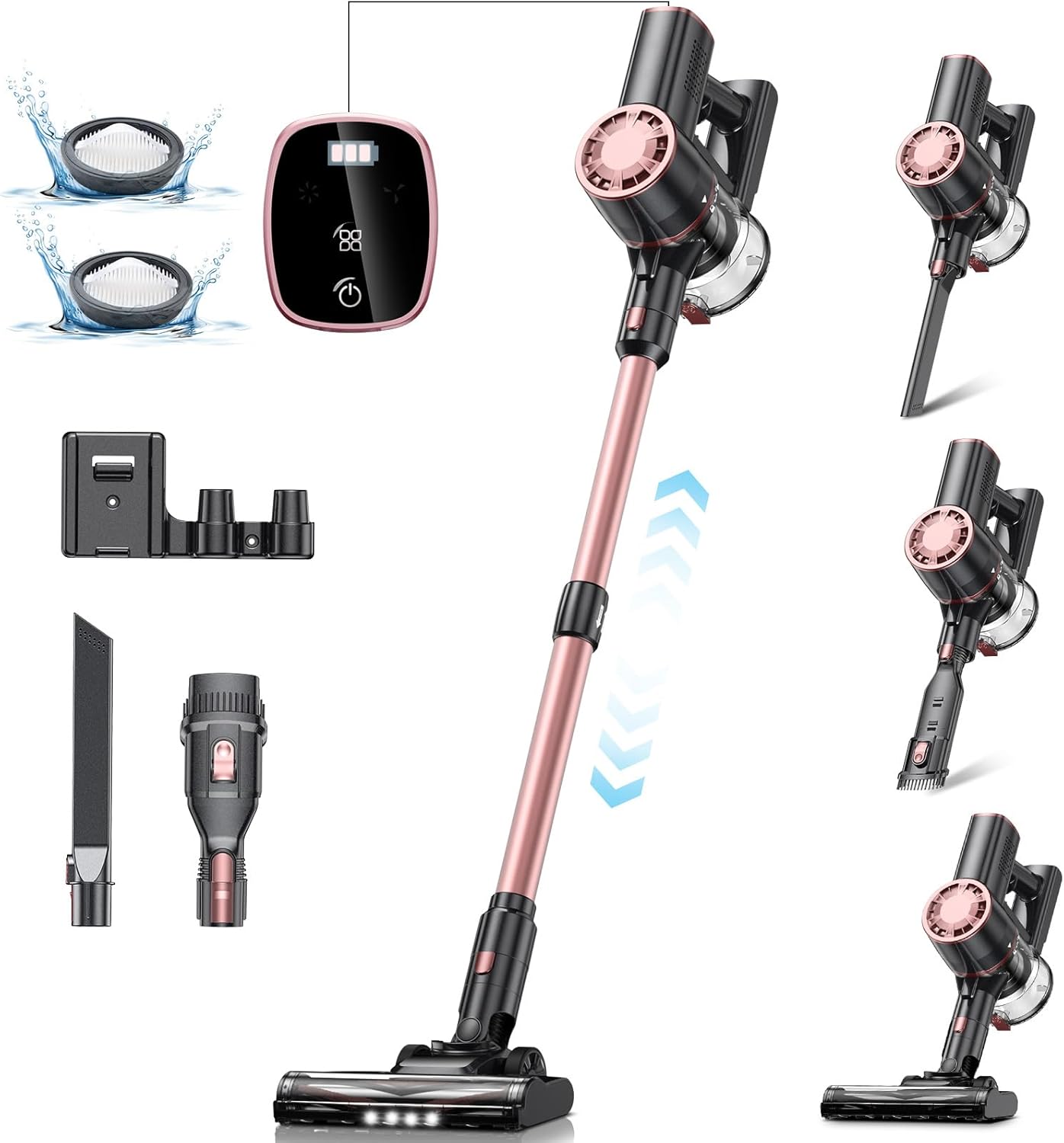 Cordless Vacuum Cleaner for Home - 25Kpa Stick Vacuum with Self Standing Design,...