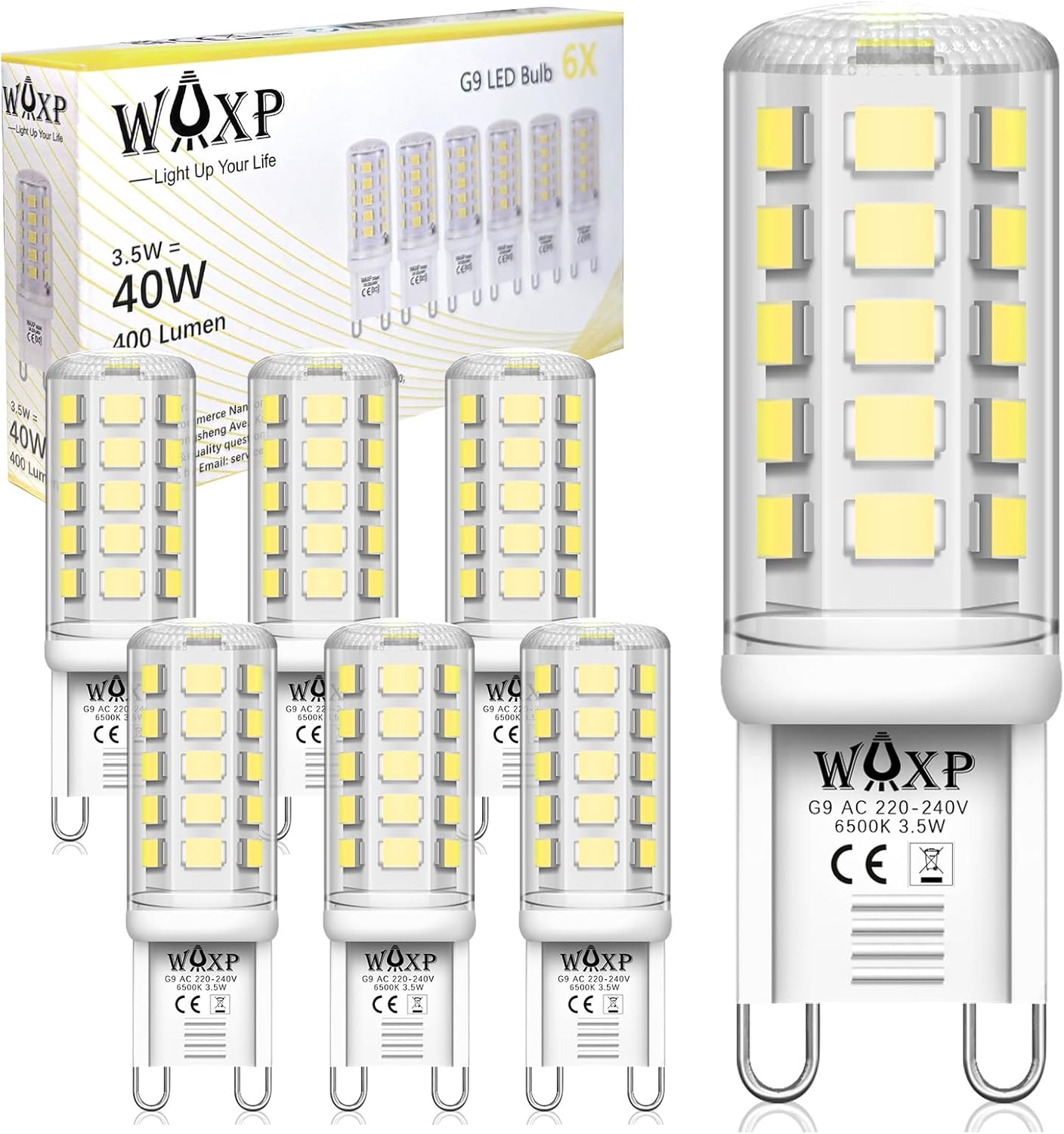 G9 LED Bulbs Cool White 3.5W 400lm Equivalent to Class F 4W G9 LED Light Bulbs 6...
