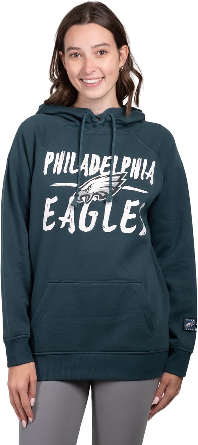 Ultra Game Women's NFL Official Super Soft Tie Neck Hoodie Sweatshirt Philadelph...