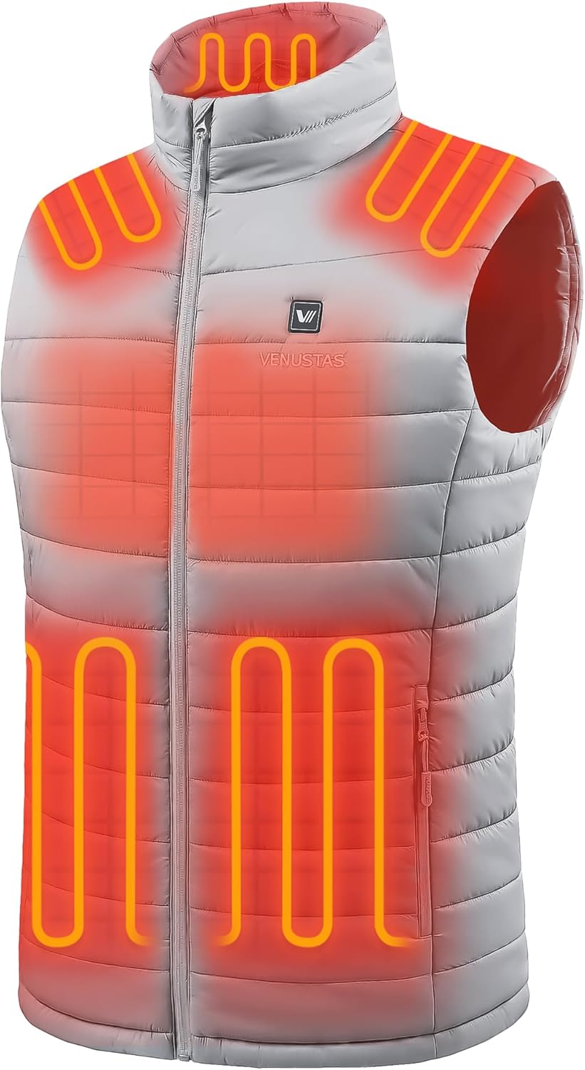 Venustas Men's Heated Vest with Battery Pack 7.4V, Ultra-thin Carbon Fiber, Suit...