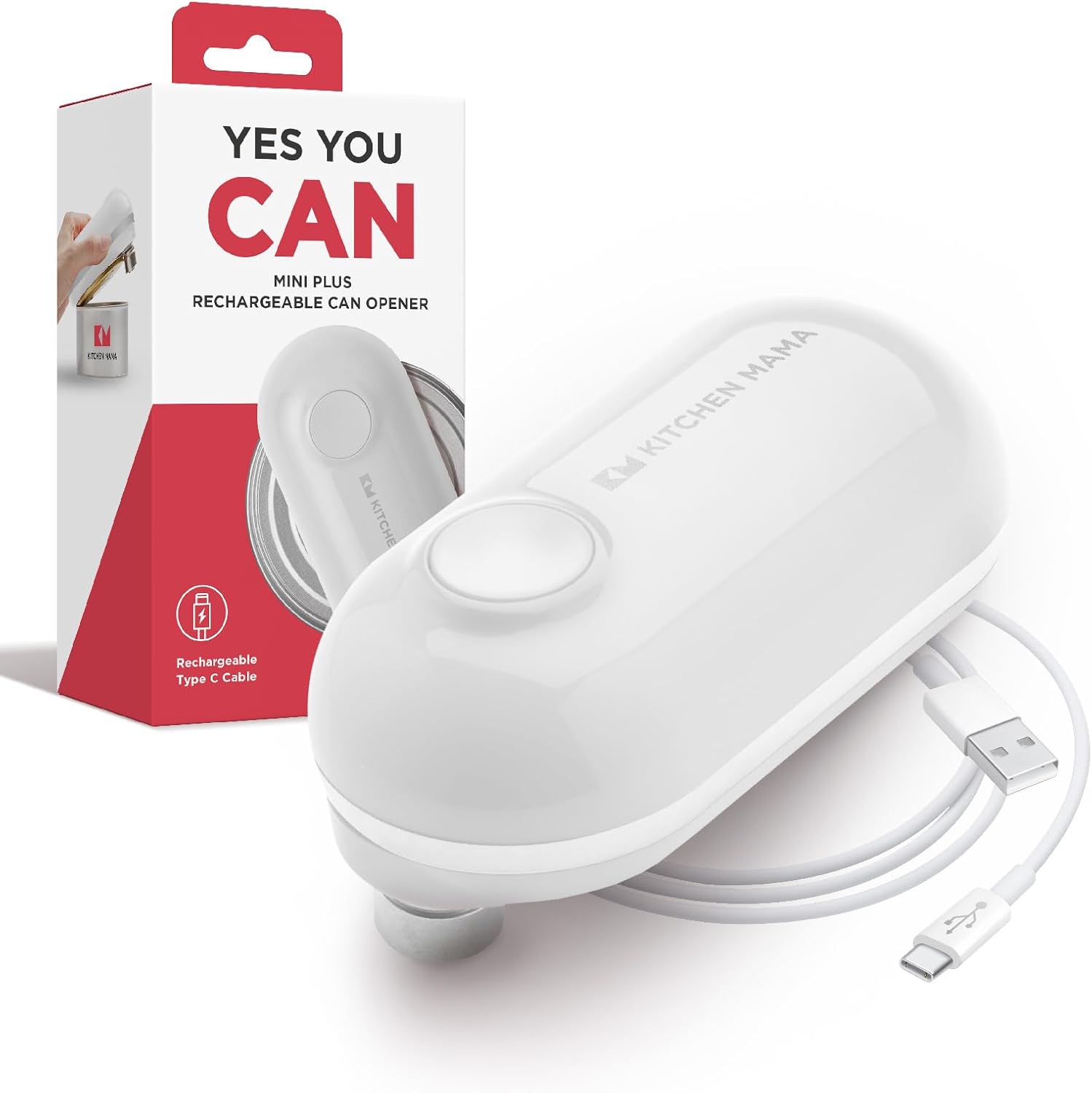 Kitchen Mama Mini Plus Rechargeable Electric Can Opener: Compact, Type-C Chargin...