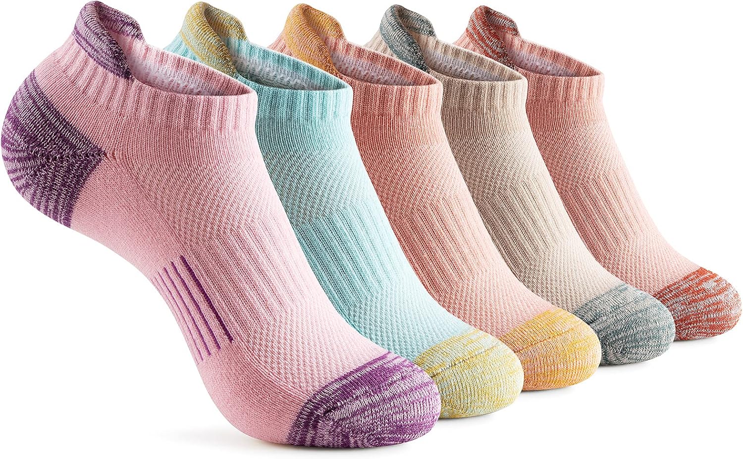 Gonii Ankle Socks Womens Running Athletic No Show Socks Cushioned 5-Pairs 6-8 Fu...