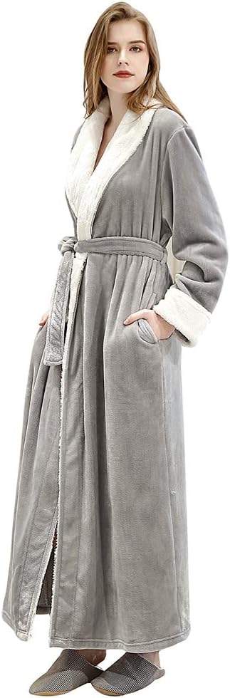 Oksun Dressing Gown Women Full Length Robe Plus Size Fleece Winter Warm Bathrobe...