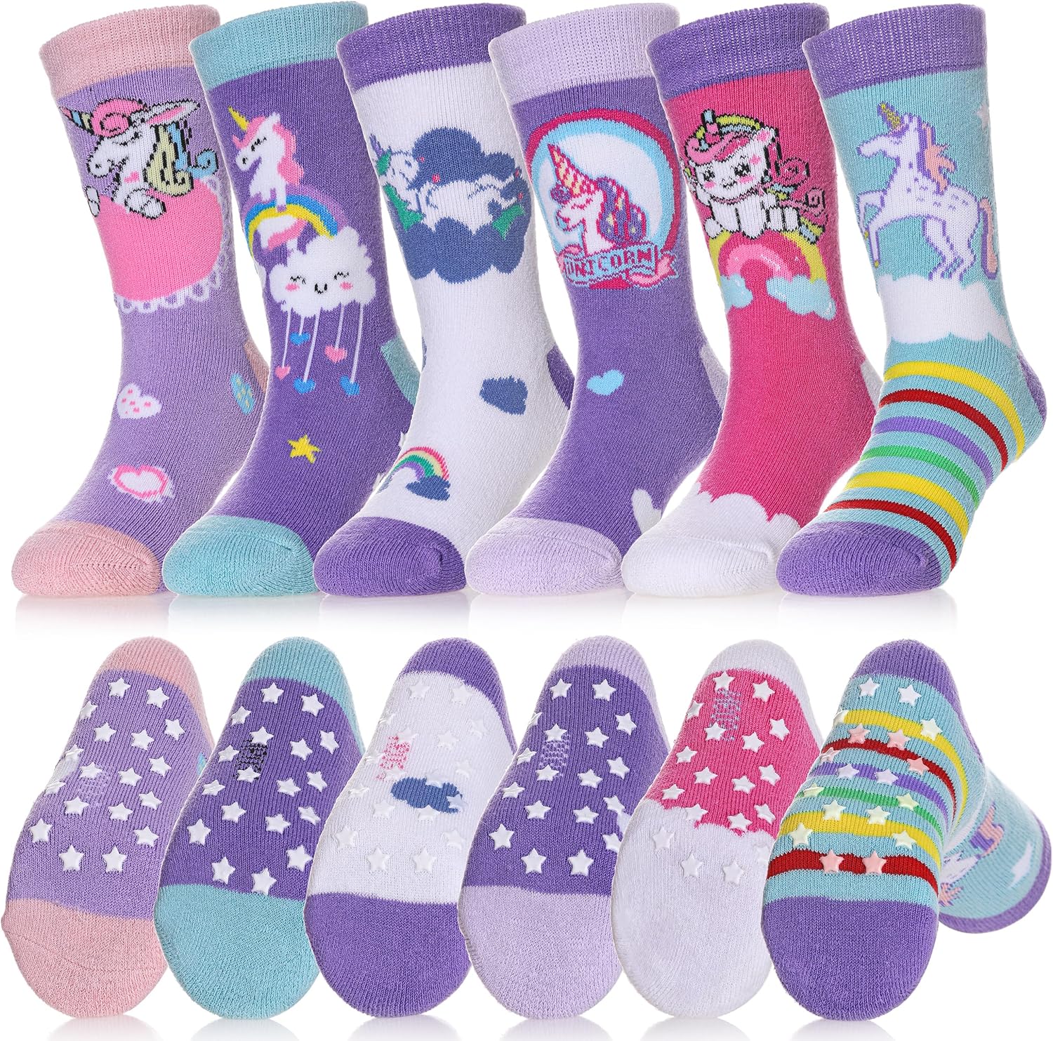 Dosoni Toddler Non Slip Grip Socks Baby Girls Boys Kids Anti Slip Crew Thick War...