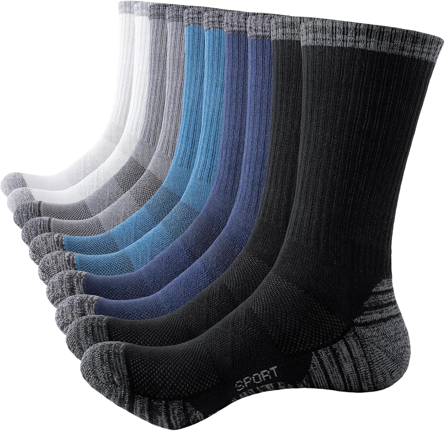 SockWaddles Mens Socks, Cushioned Sport Socks Anti Blister Wicking Breathable Co...