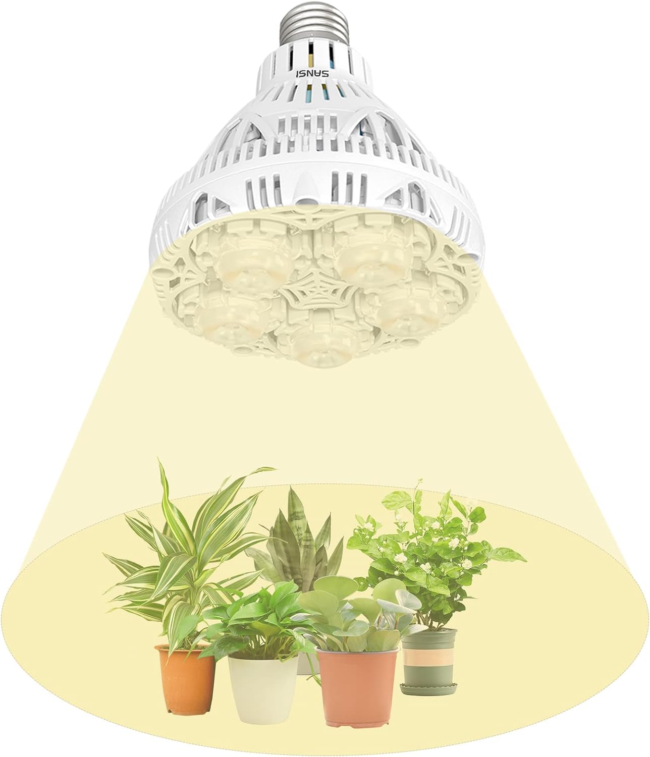 SANSI 24W LED Grow Light for Indoor Plants, 300W Equivalent Full Spectrum E27 Pl...