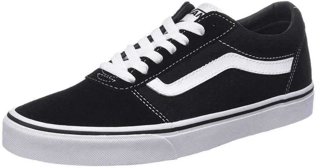 Vans Mens Ward Sneaker 8 UK Suede Canvas Black White