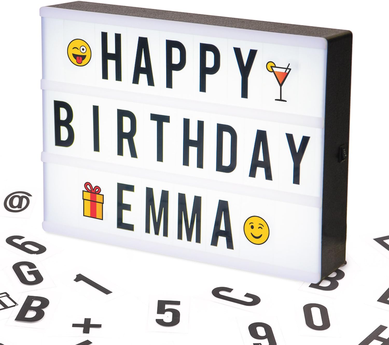 Cosi Home® A5 Cinematic Light Box with 100 Letters, Emoji, Smilies and Symbols -...