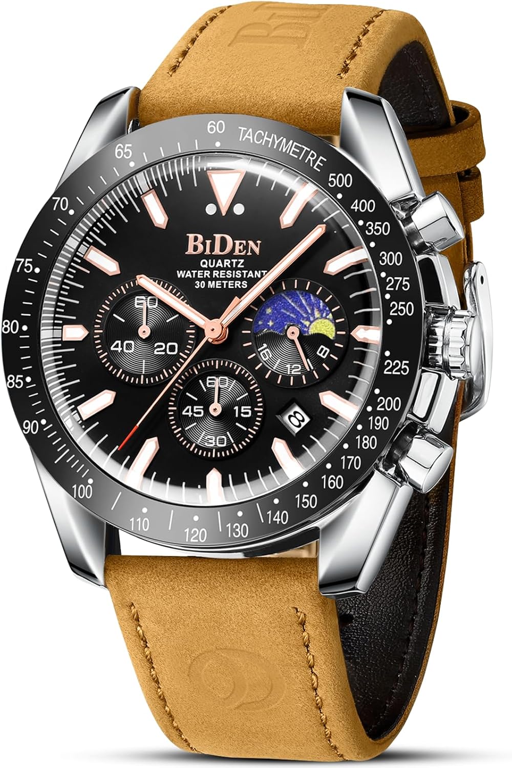 HANPOSH Mens Watches Chronograph Watches for Men Analog Quartz Watch Stainless S...