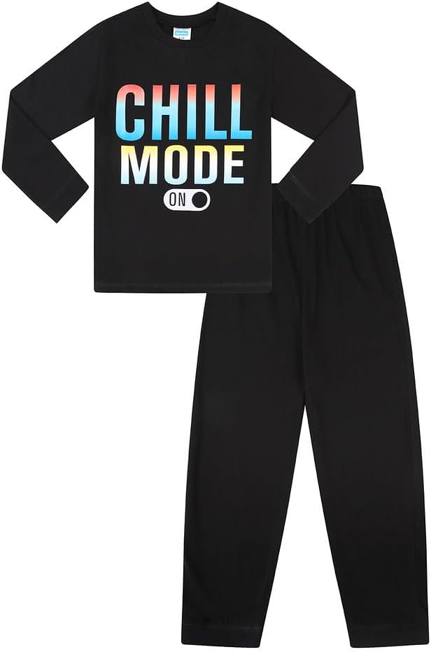 ThePyjamaFactory Brand Boys Chill Mode Gaming Cotton Long Pyjamas 11-12 Years Bl...