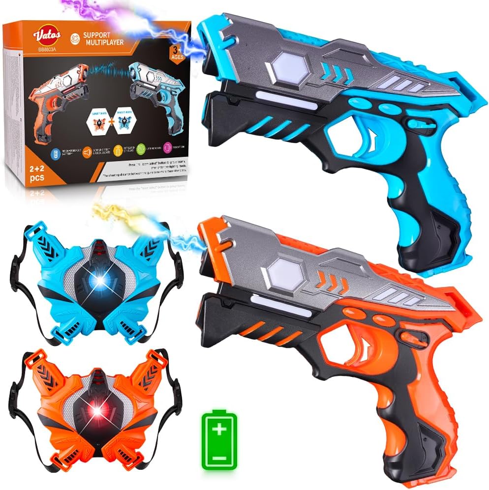 VATOS Infrared Laser Tag Gun Set with Vests - 2 Pack for Kids & Adults Indoor Ou...