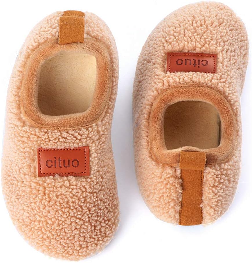 Dream Bridge Kids Sherpa Fleece Slippers with Anti-Slip Sole for Boys Girls 4 UK...