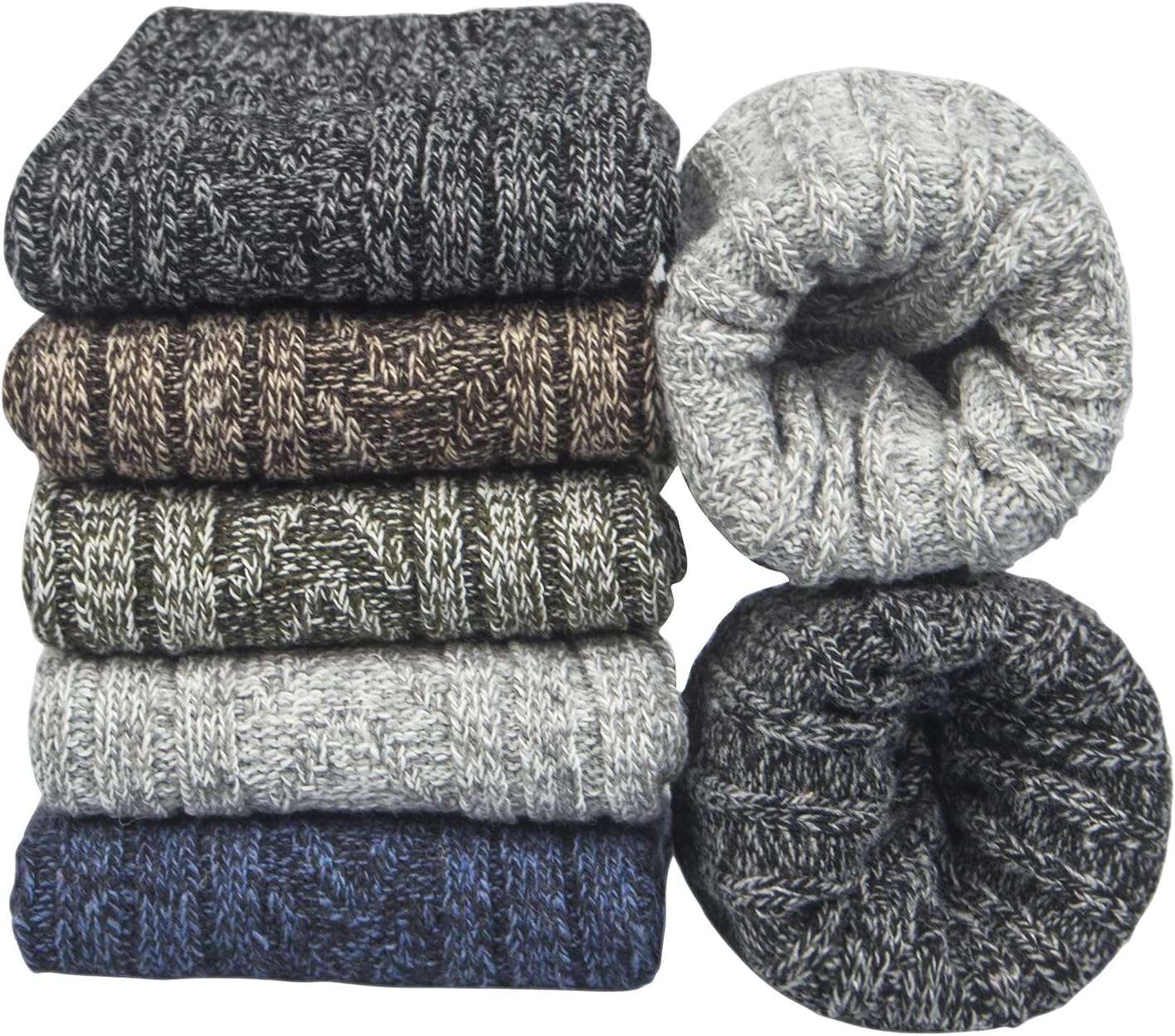 5pairs Women Merino Wool Socks Winter Thermal Soft Business Chunky Knitting Sock...