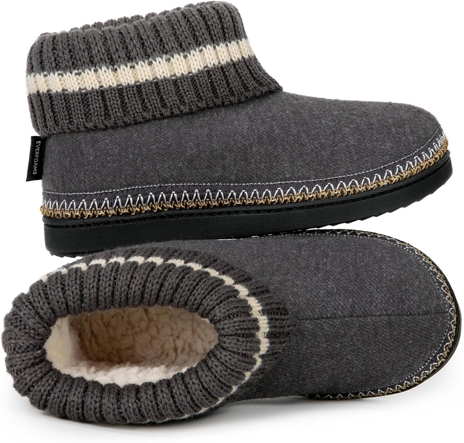 EverFoams Women's Bootie Slippers Non-slip Comfy Winter Indoor House Shoes with...