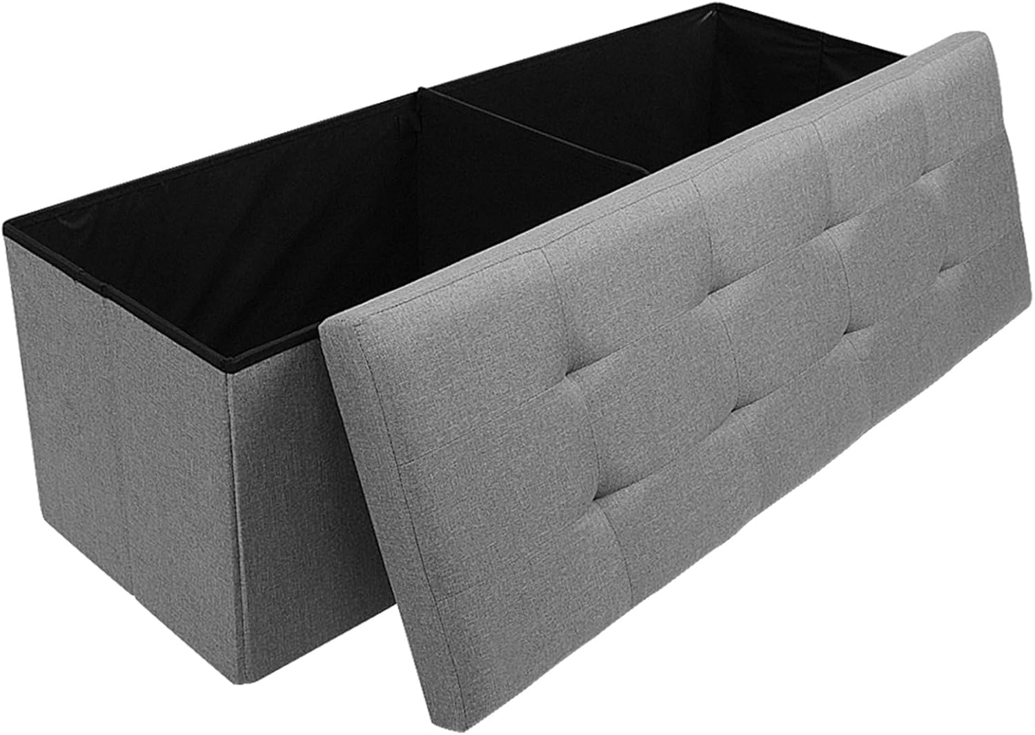 Dripex Folding Fine Linen Storage Ottoman Box Footstool，Foldable Seat Bench Foo...
