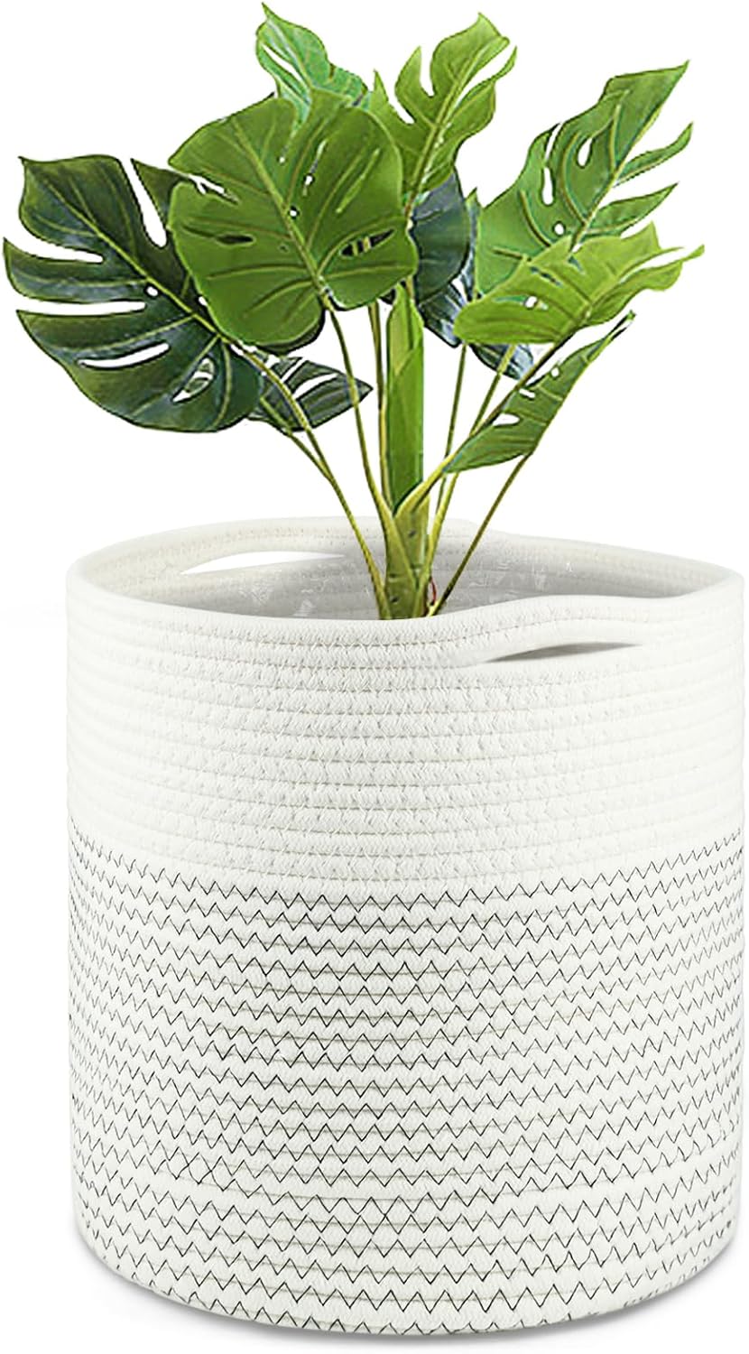 tenn well 30cm X 30cm Plant Pot with Liner, Cotton Indoor Planter Woven Storage...
