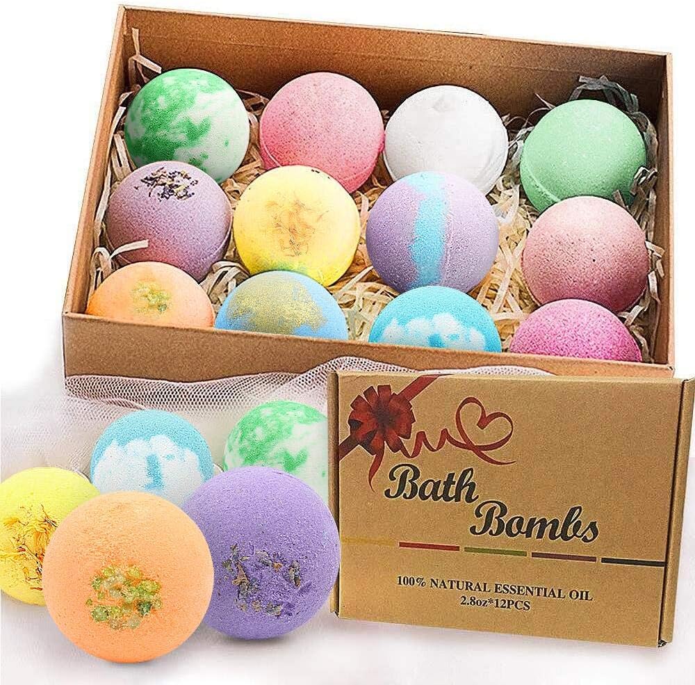 Bath Bombs Gift Set-Organic Natural Essential Oils, Relax and Moisturize Skin, 2...