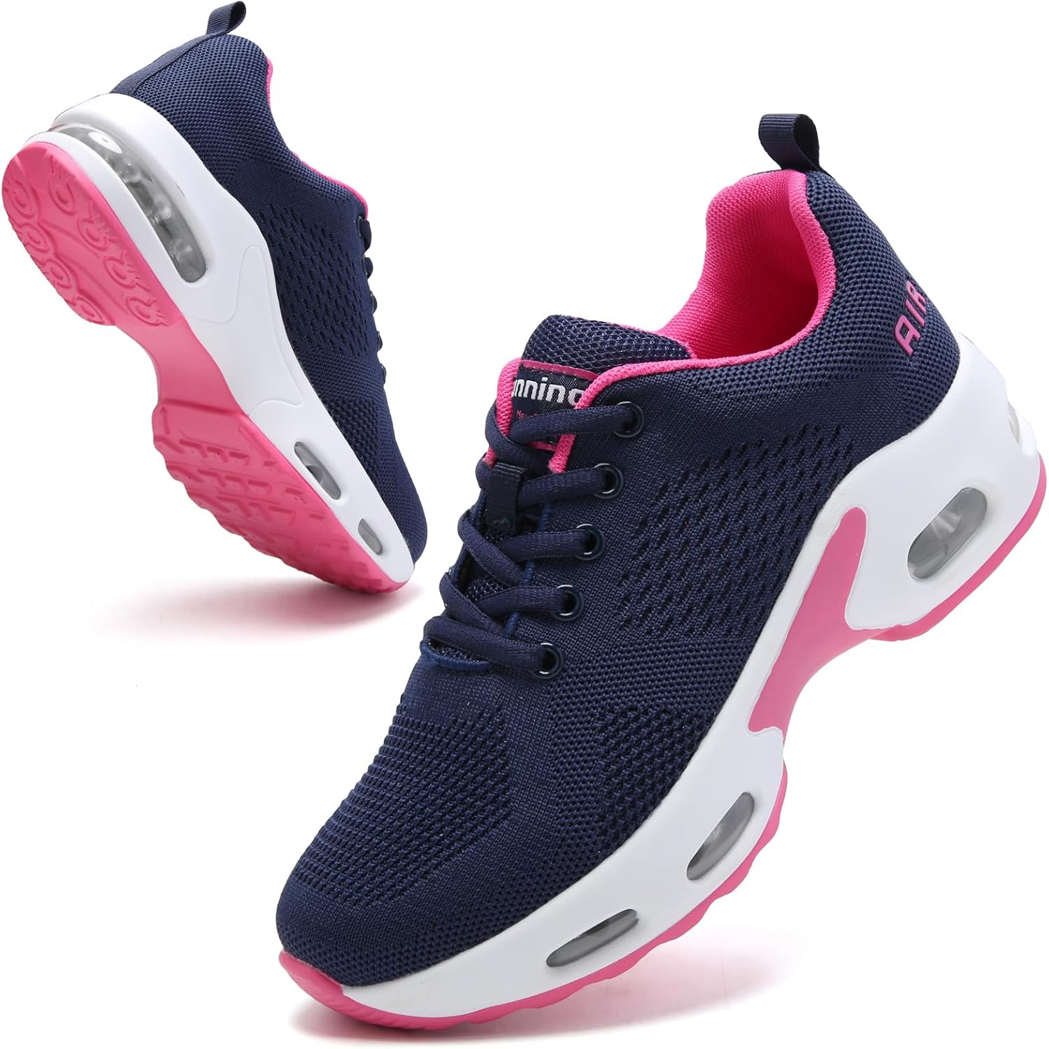 HJJ Womens Trainers Arch Support Air Cushion Mesh Sneakers 8 UK Navy Rose
