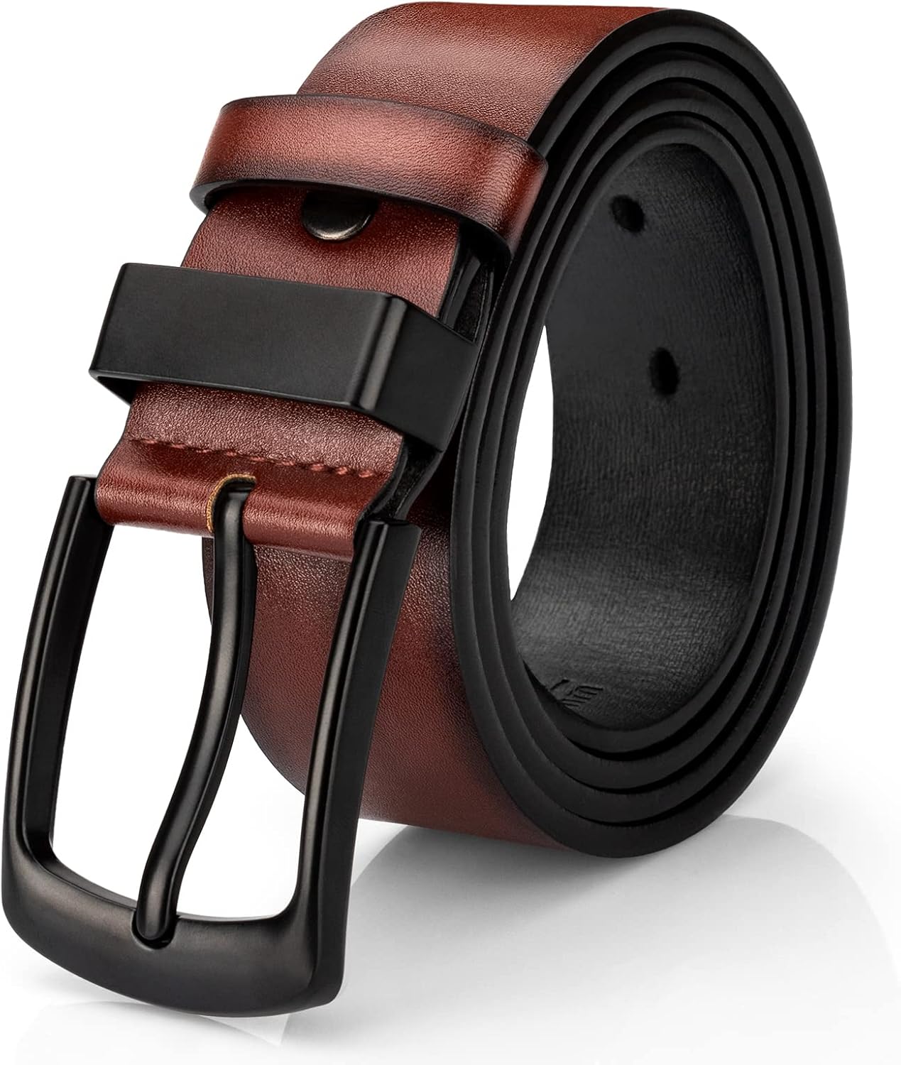 maikun Belts for Men,Mens Leather Belts,Black Leather Belt for Men,Mens Black Be...