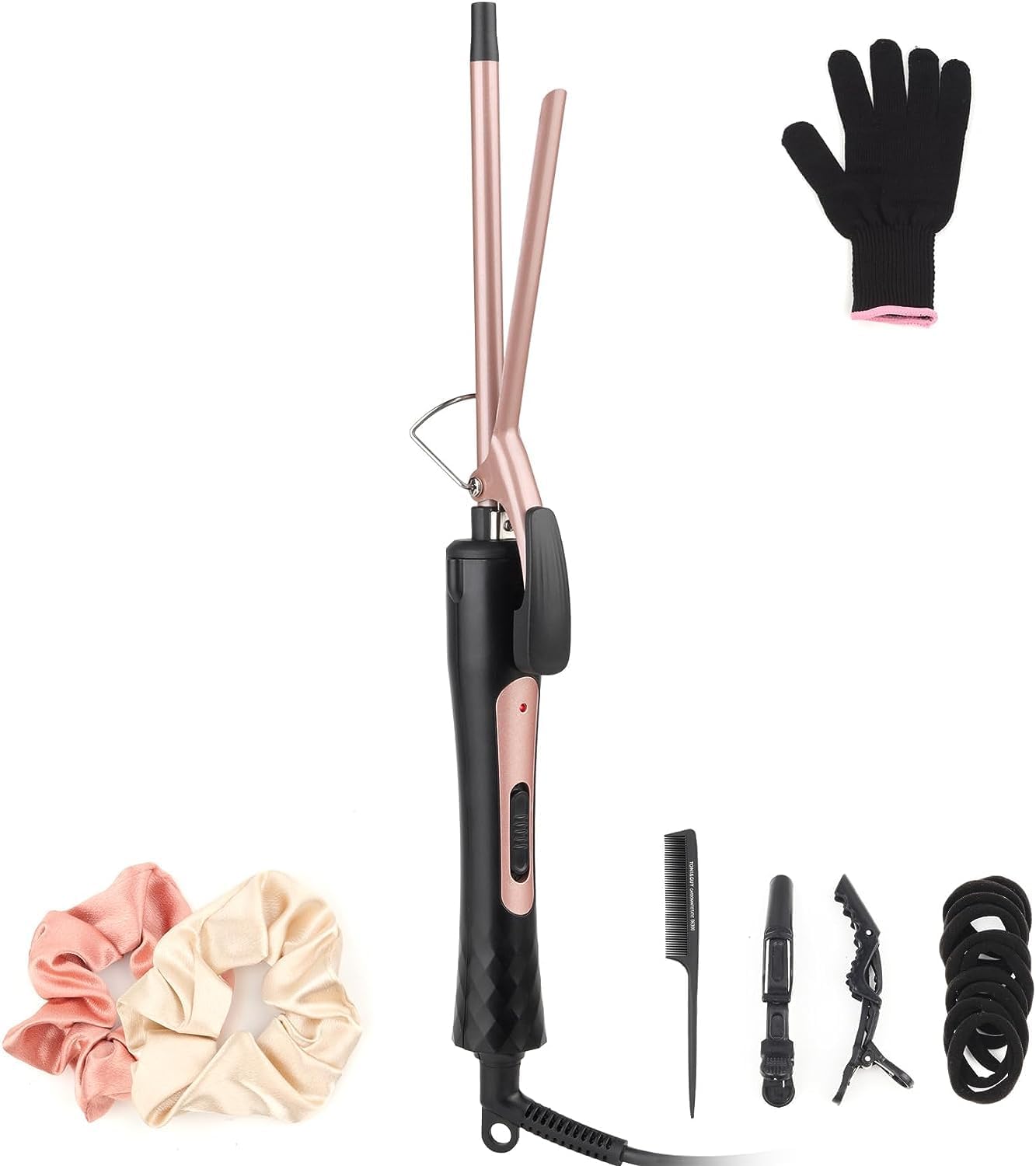 Curling Wand 9MM, Thin Curling Iron, Tight Curls for All Hair Types, Tourmaline...