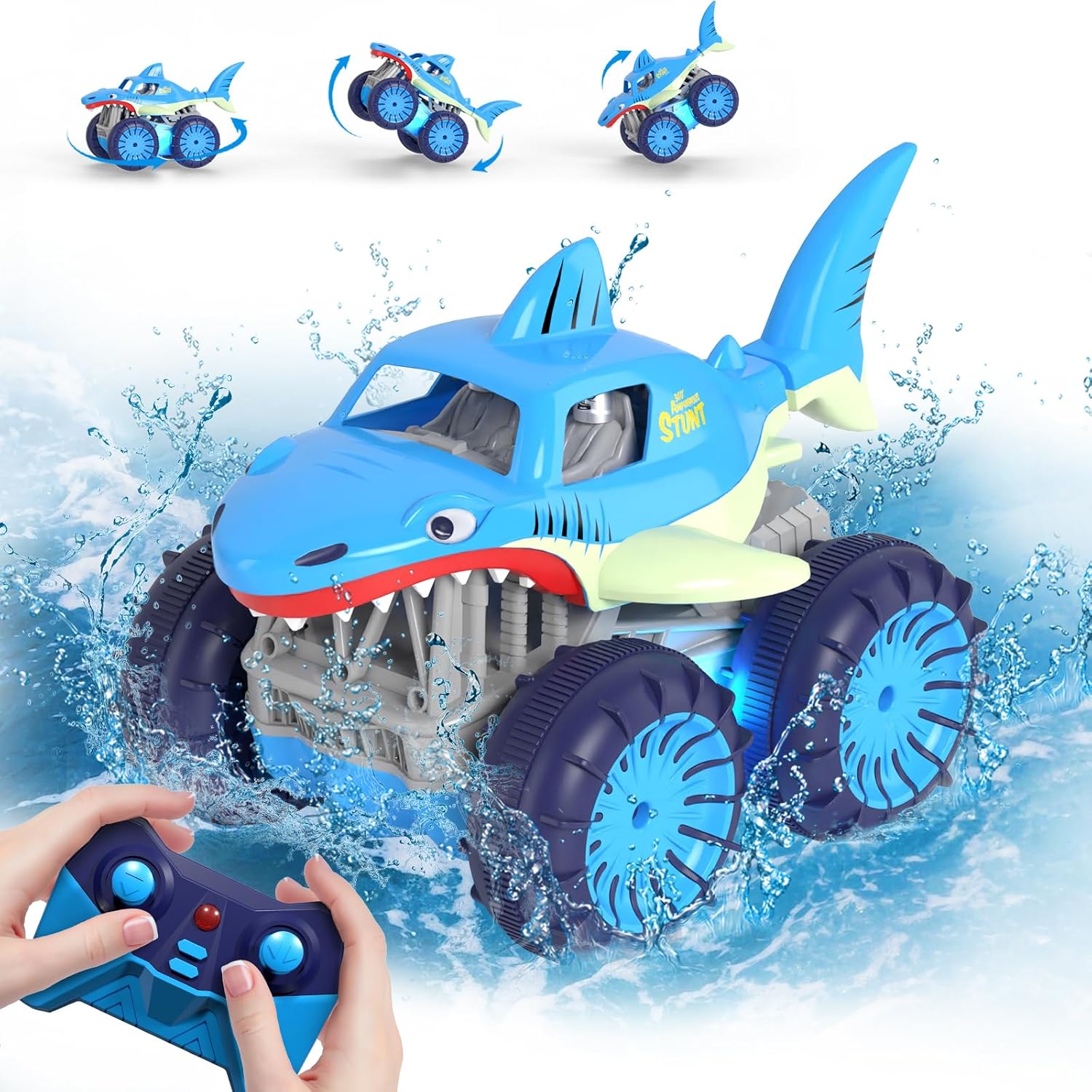 MaxTronic Amphibious Remote Control Cars Ajustable LED Light, Direct Charge RC S...