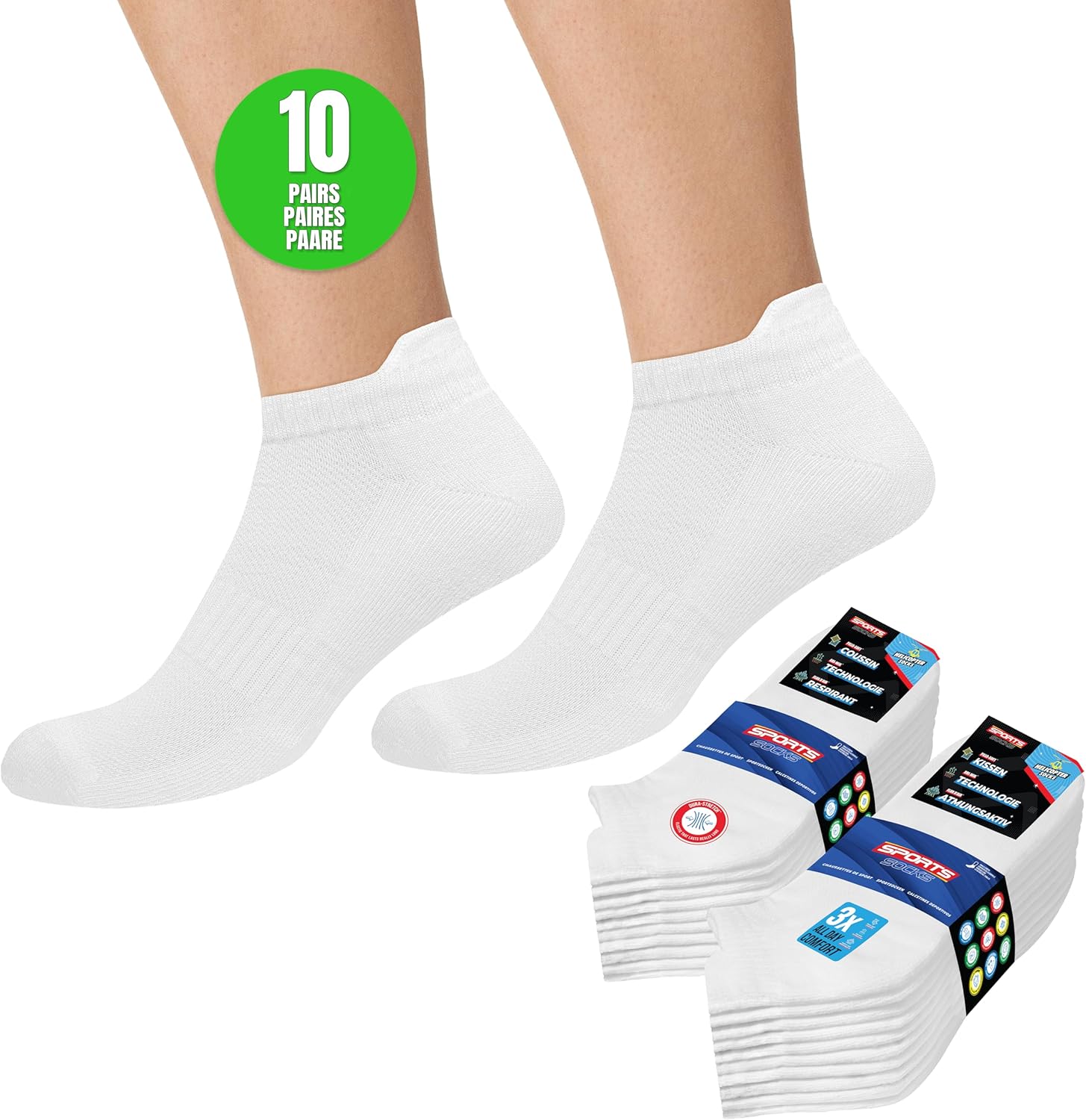 SOXCO 10 Pairs Trainer Socks Men Women Sports Running Ankle Socks, Pack of 10 6-...