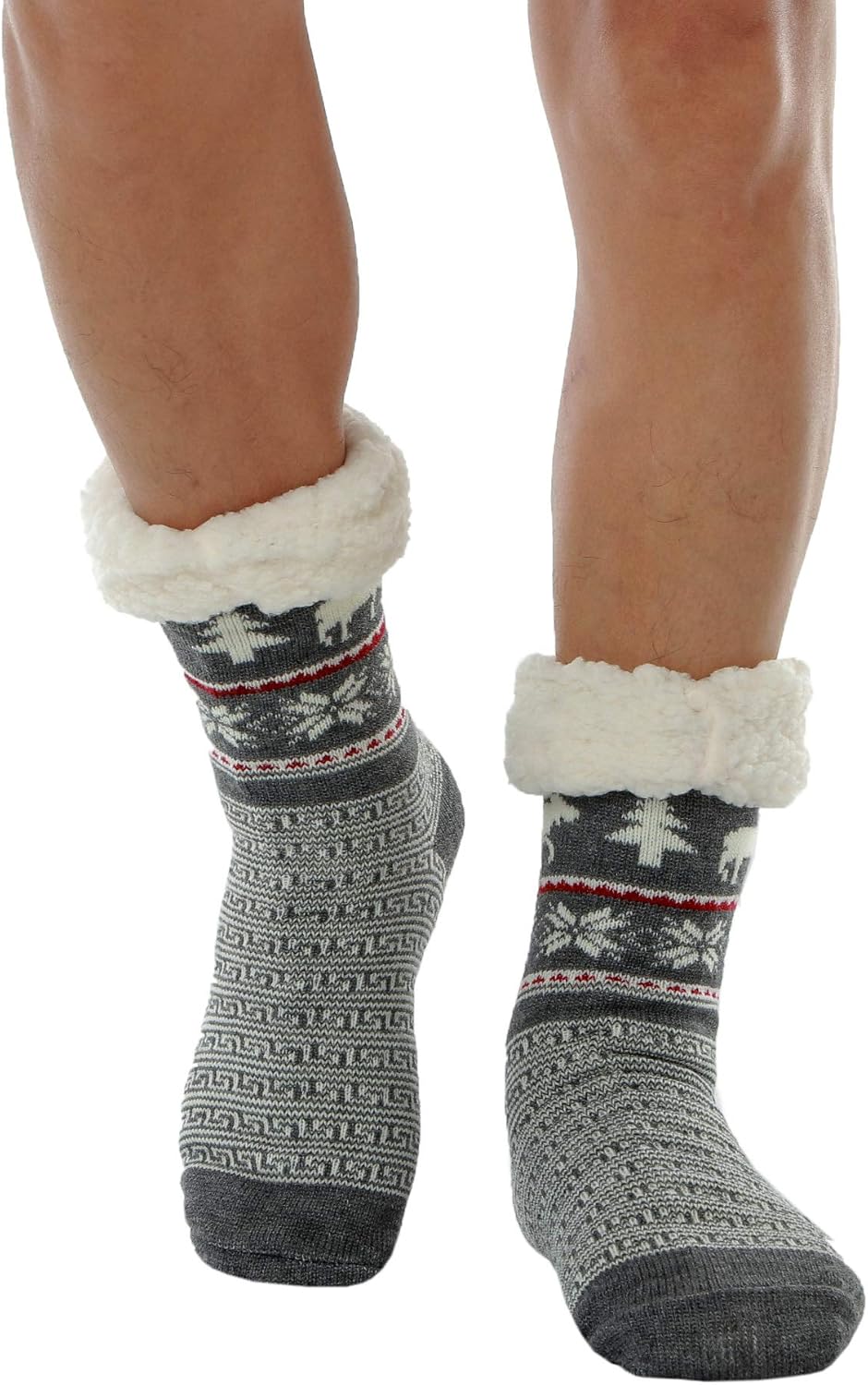 WYTartist Mens Slipper Socks with Grips Super Soft Warm Cozy Fuzzy Fleece-lined...