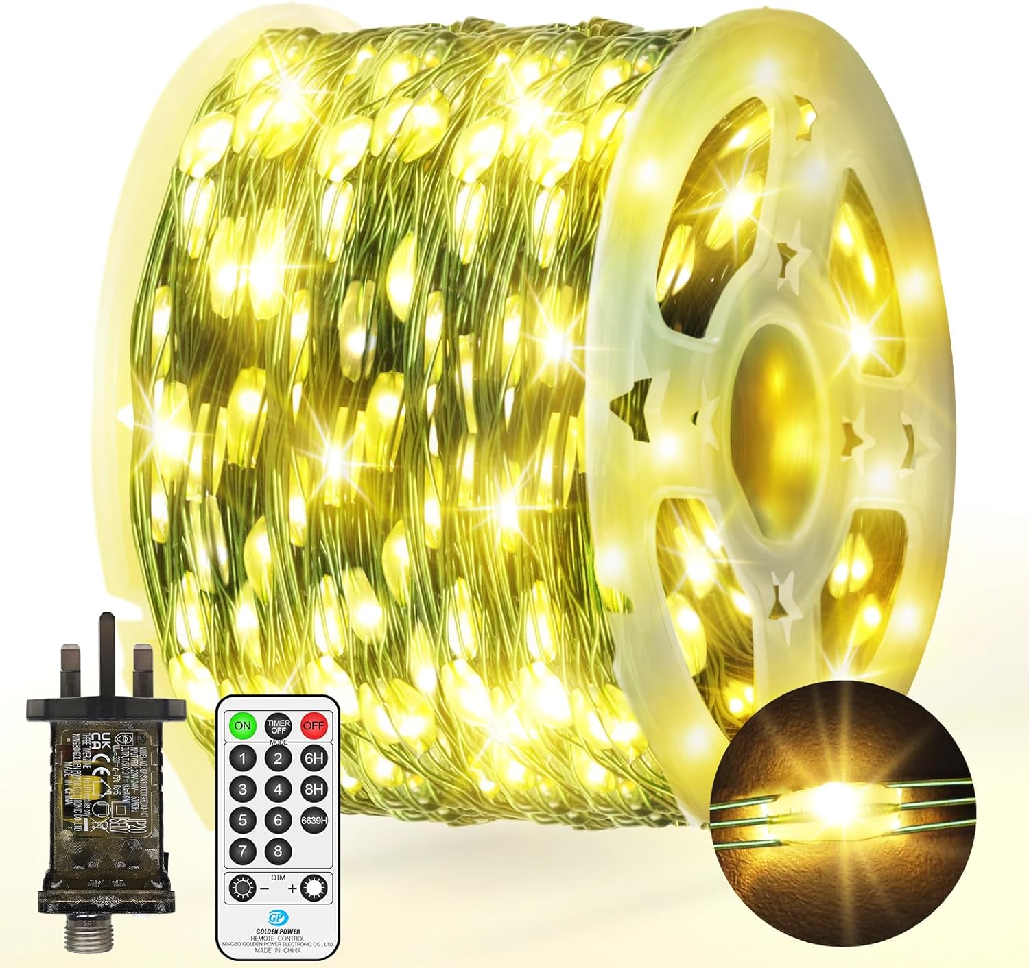 50 M 500 LED Christmas Tree Lights Outdoor Fairy Lights Plug in Green Copper Wir...