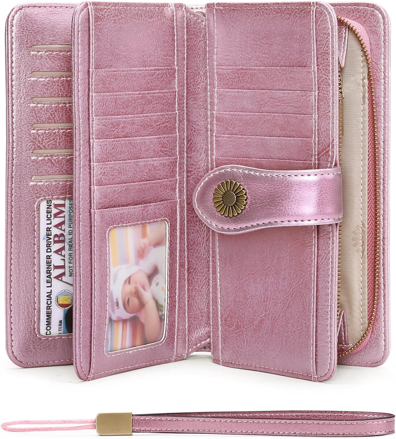 SENDEFN Genuine Leather Purses for Women, RFID Large Ladies Purse, Wallet for Wo...