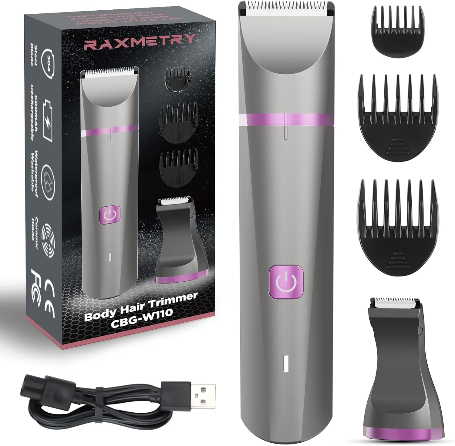 Pubic Hair Trimmer for Women Rechargable Bikini Trimmer Women Painless Body Hair...