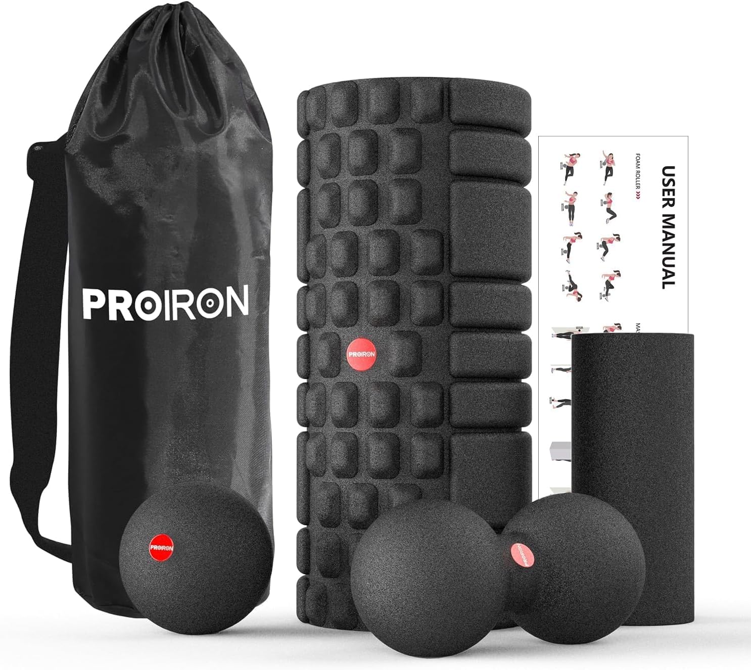 PROIRON Foam Roller Set 5 in 1 Deep Tissue Muscle Massage, Trigger Point Massage...