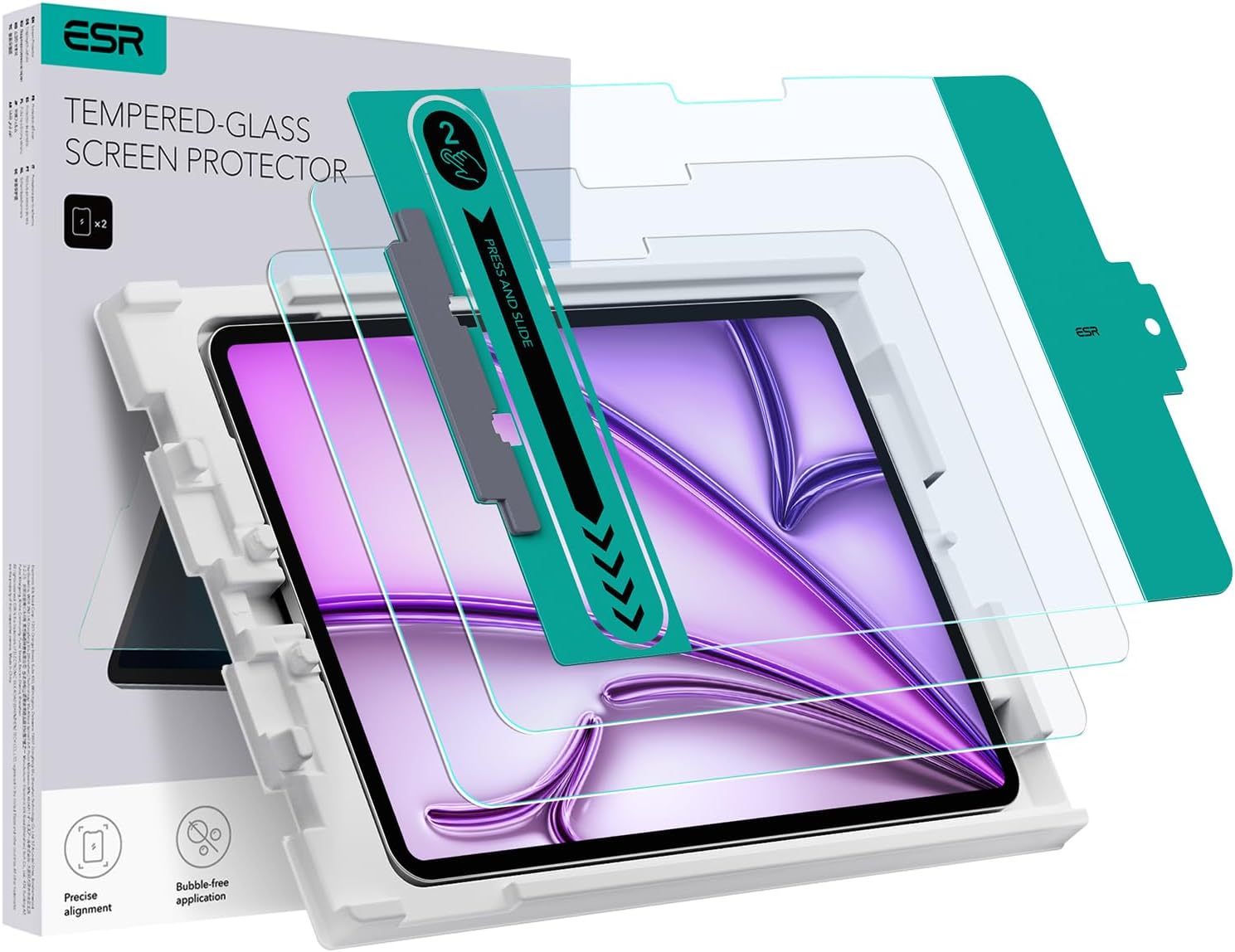 ESR 2 Pack Screen Protector for iPad Air 13 Inch (2024) M2 Screen Protector, Tem...