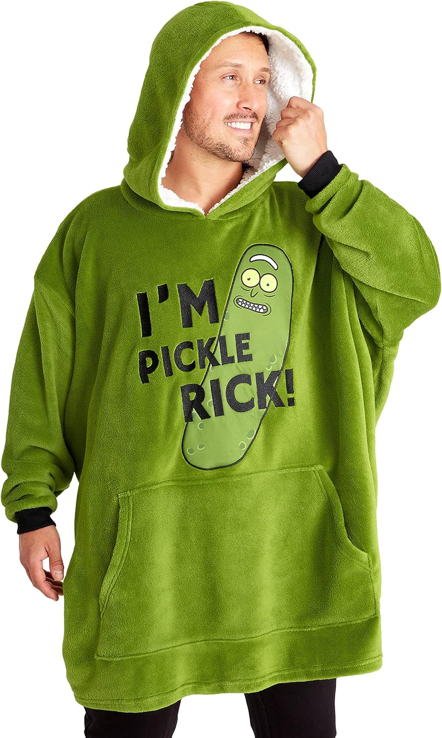 Rick and Morty Hoodie Blanket for Men Teenagers Fleece Oversized Poncho One Size...