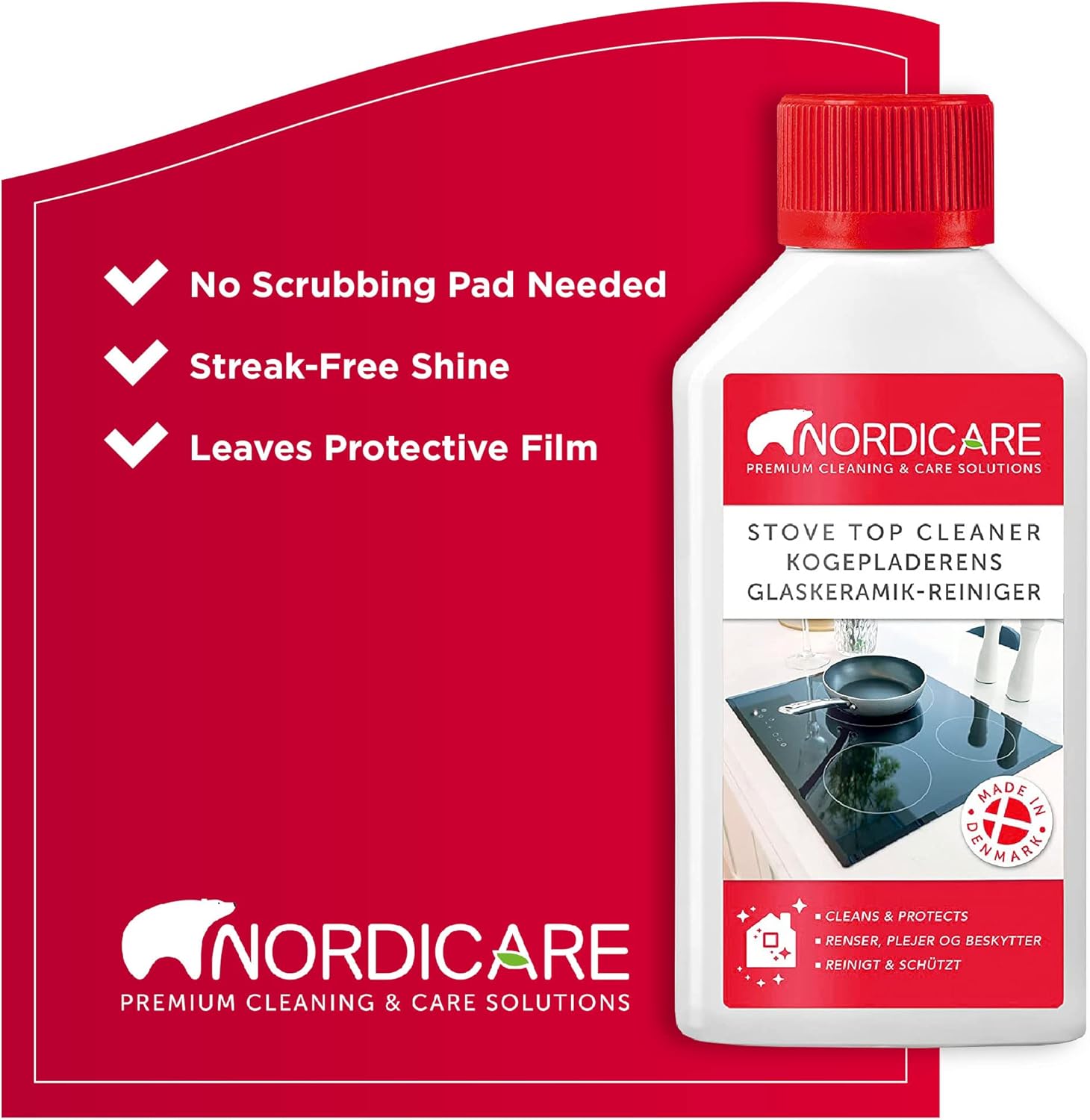 Nordicare Hob Cleaner Glass Ceramic - Induction Stove Top Cleaner Polish and Pro...