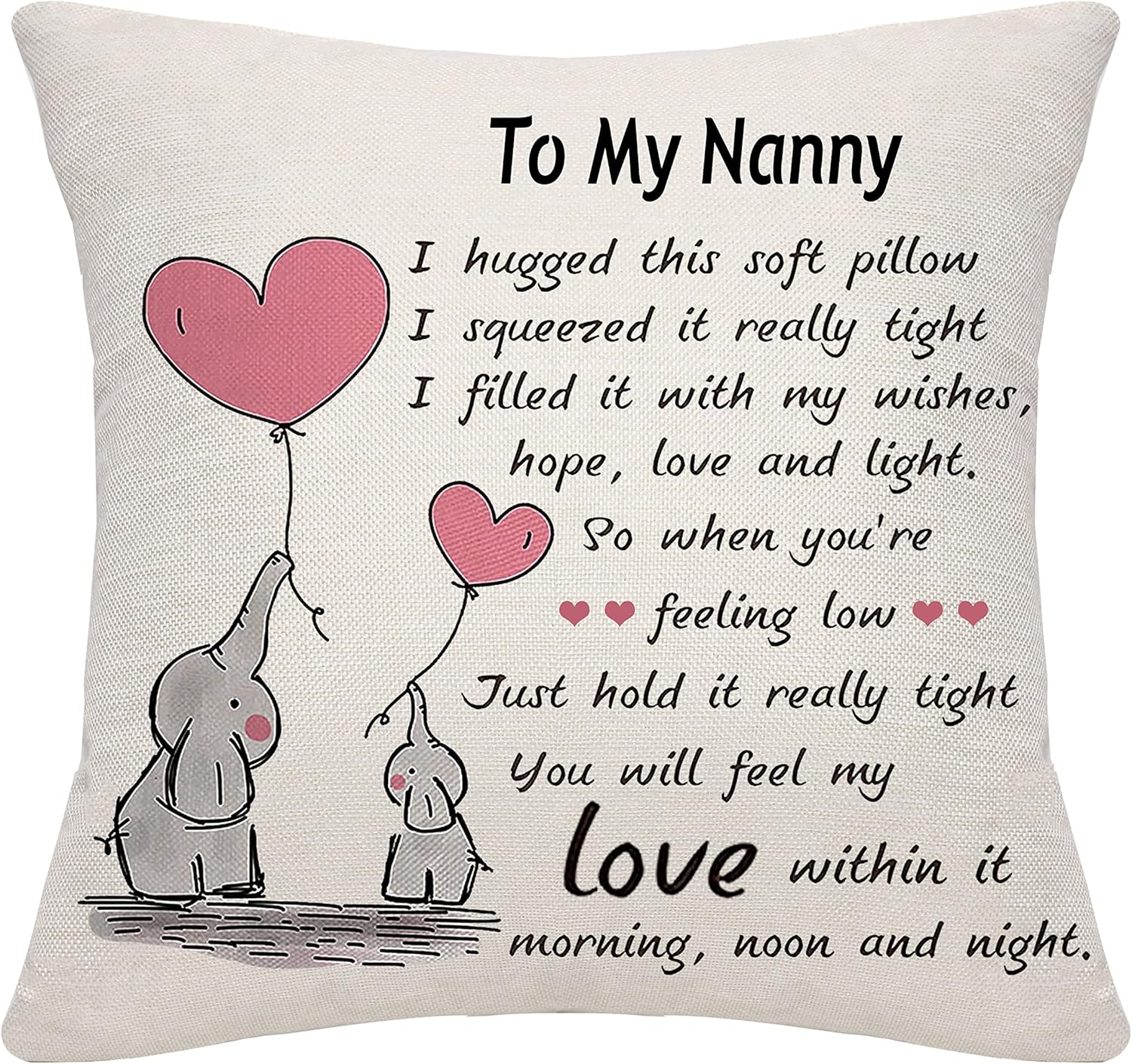Bommex Nanny Gifts from Granddaughter Grandson Grandma Nanny Cushion Cover Throw...
