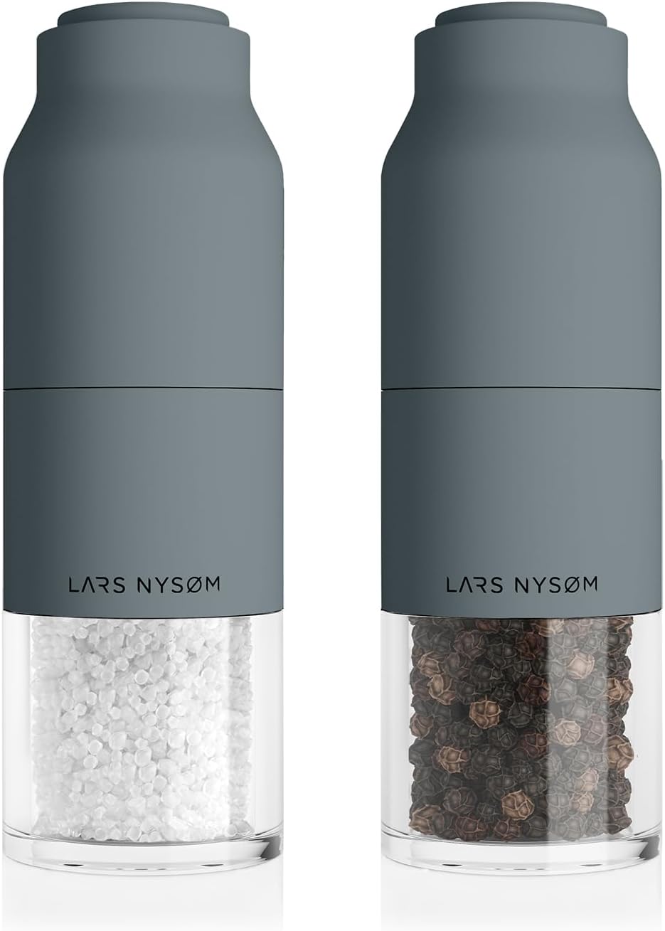 LARS NYSØM Salt and Pepper Grinder Set Stainless Steel with Adjustable Grinder I...