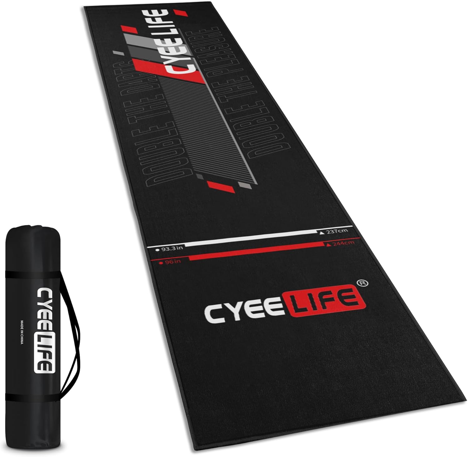 CyeeLife Darts Mat,297 X 66cm Professional Non Slip Carpet Mats for Floor and Da...