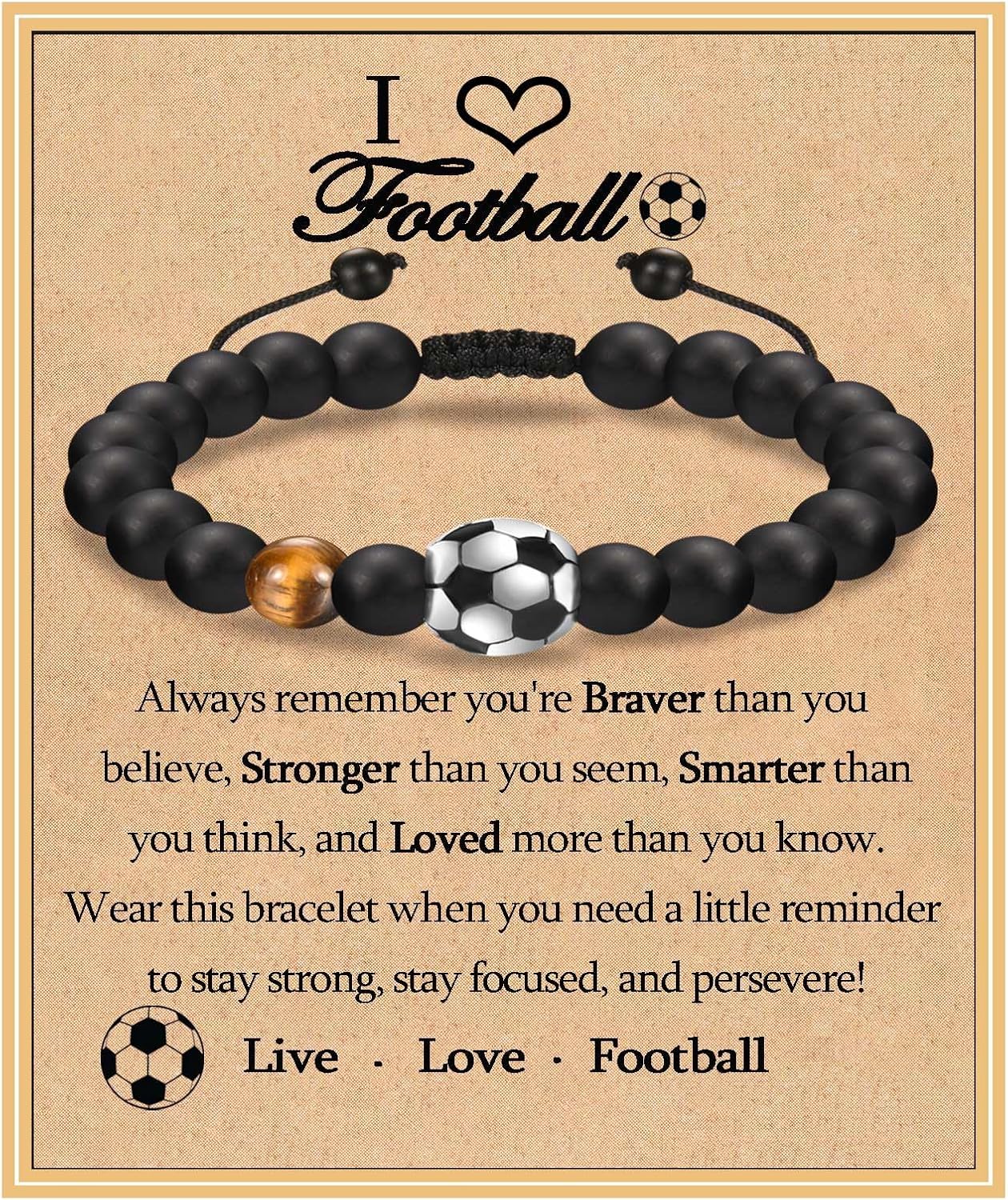 KORAS Football Bracelet Gifts for Boys, Football Gifts for Teenage Boy Age 13-15...
