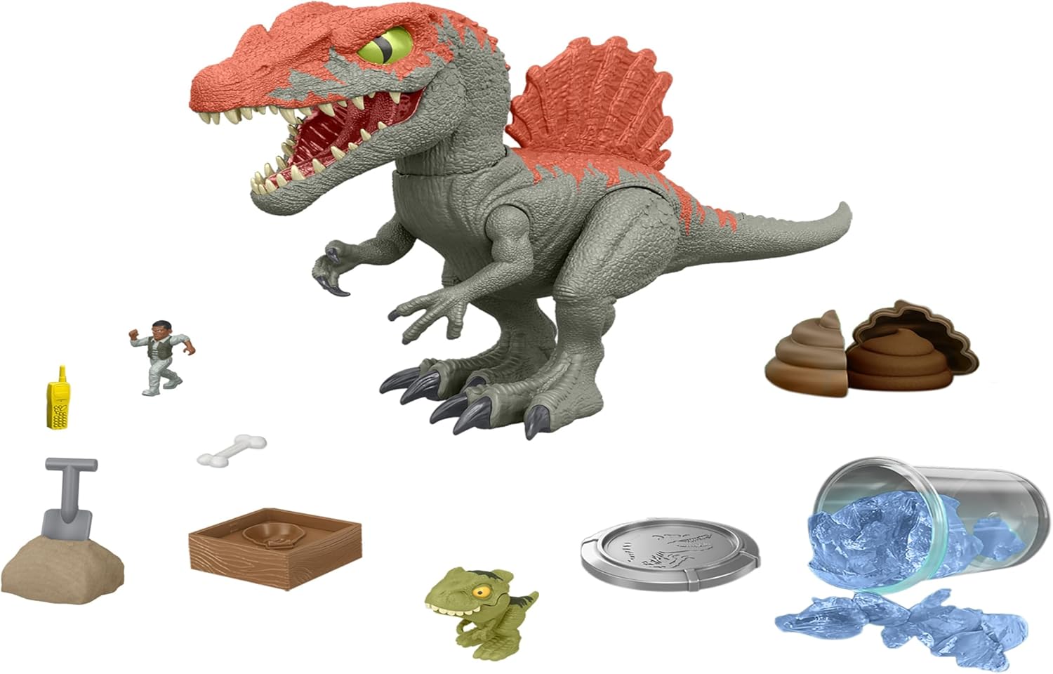 Mattel Jurassic World Cage Crasher Spinosaurus Dinosaur Action Figure & Unboxing...
