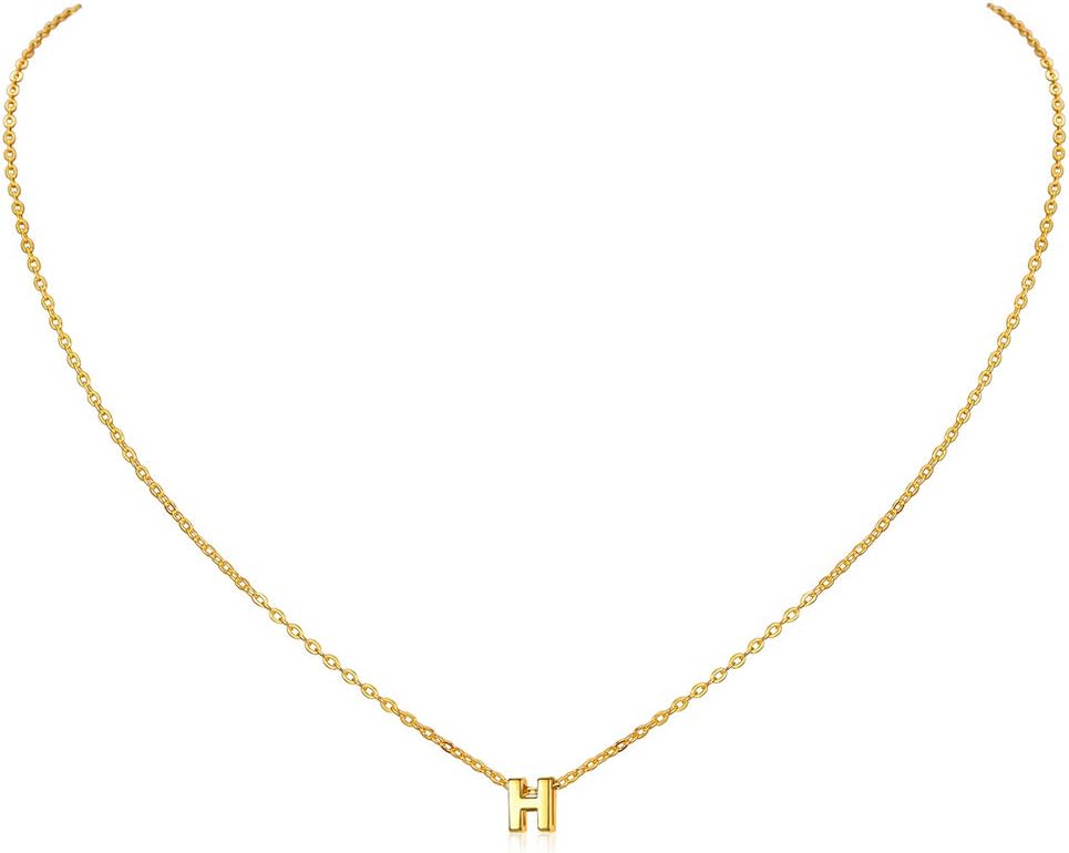ChicSilver Initial A-Z Letter Choker Necklace for Women 925 Sterling Silver/Gold...