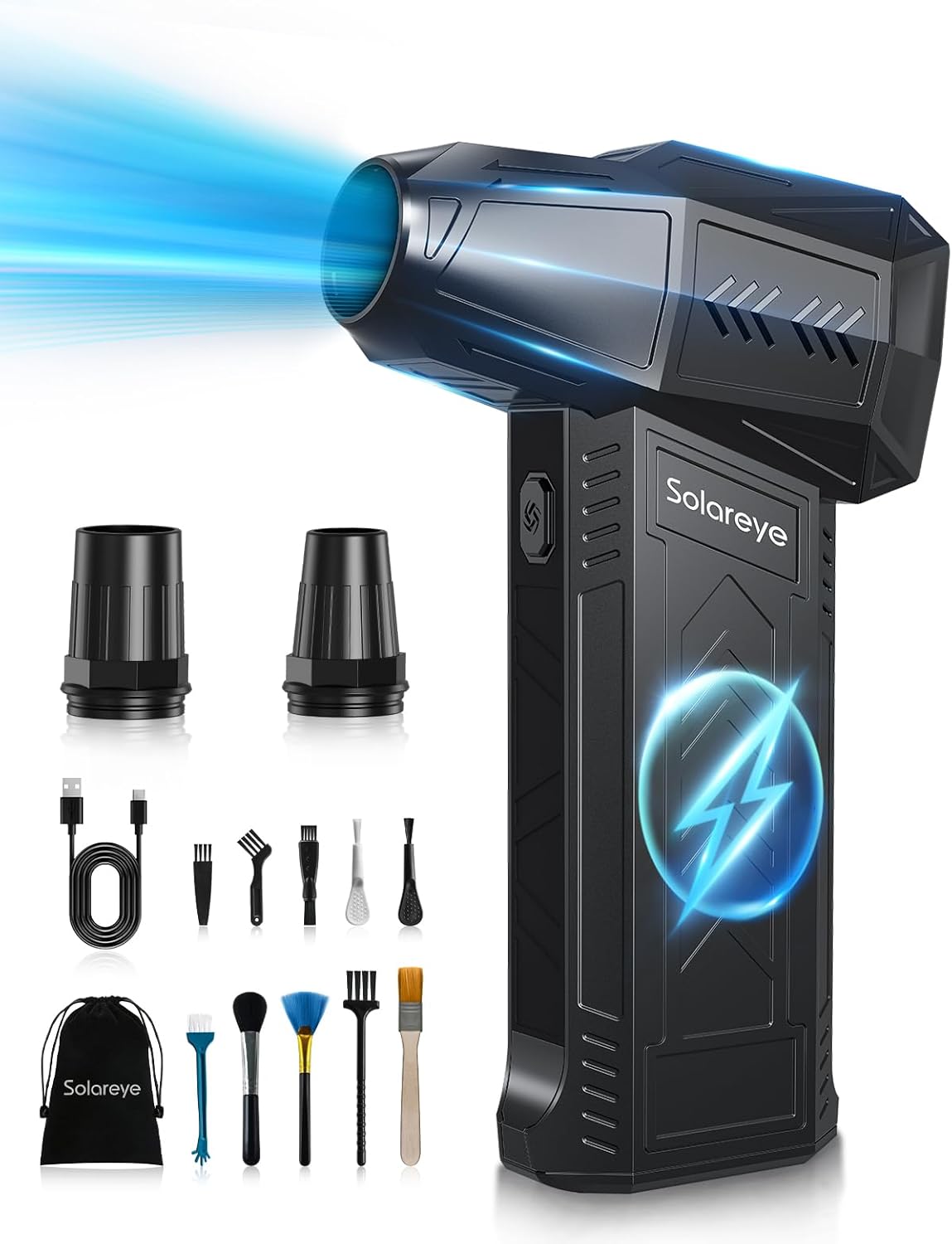 Solareye Compressed Air Duster PC Cleaner, 180000RPM Air Blower for PC Cleaning,...