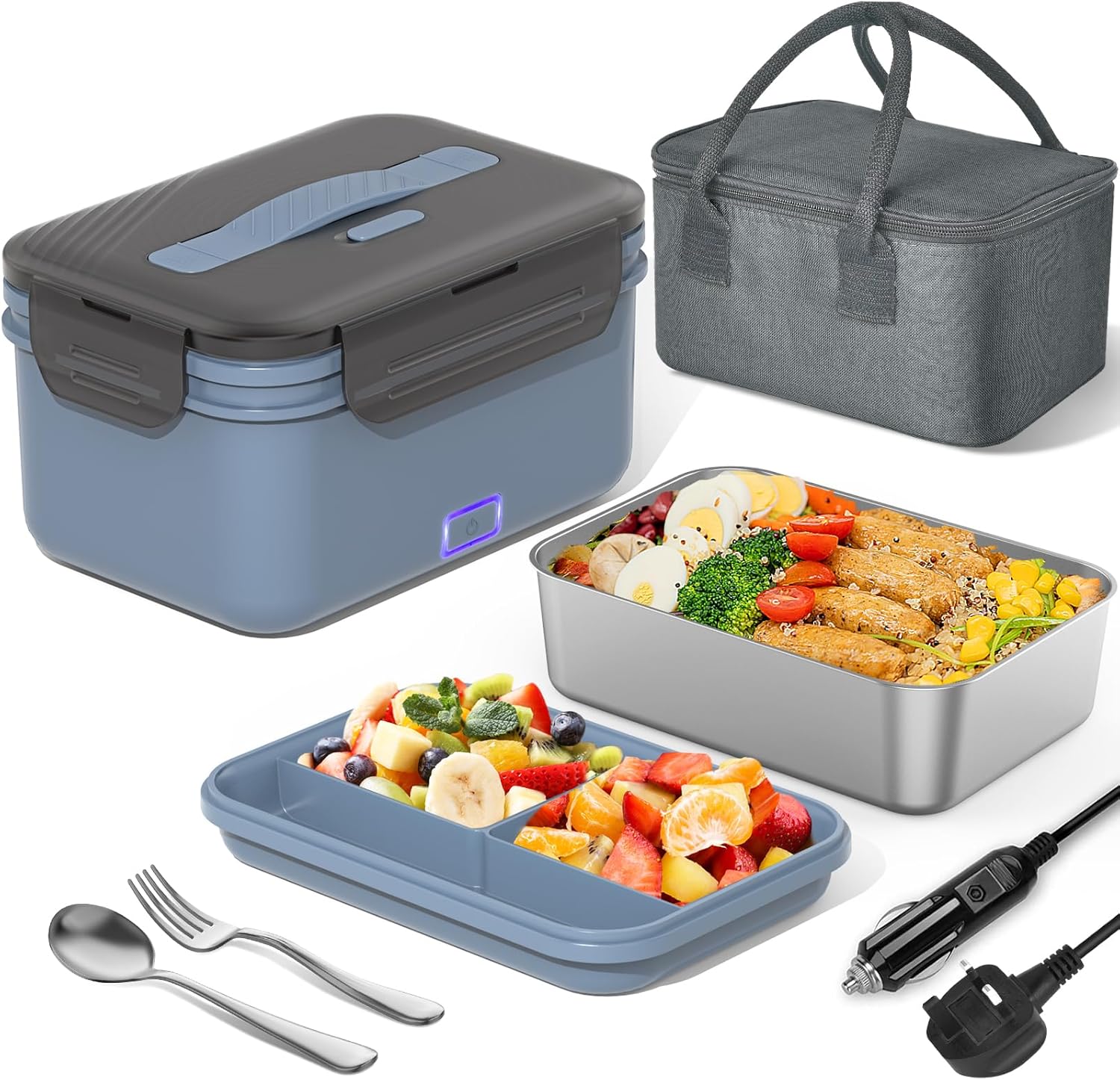 Herrfilk 100W Electric Lunch Box Adults, 1.8L Thermal Lunch Box with Compartment...