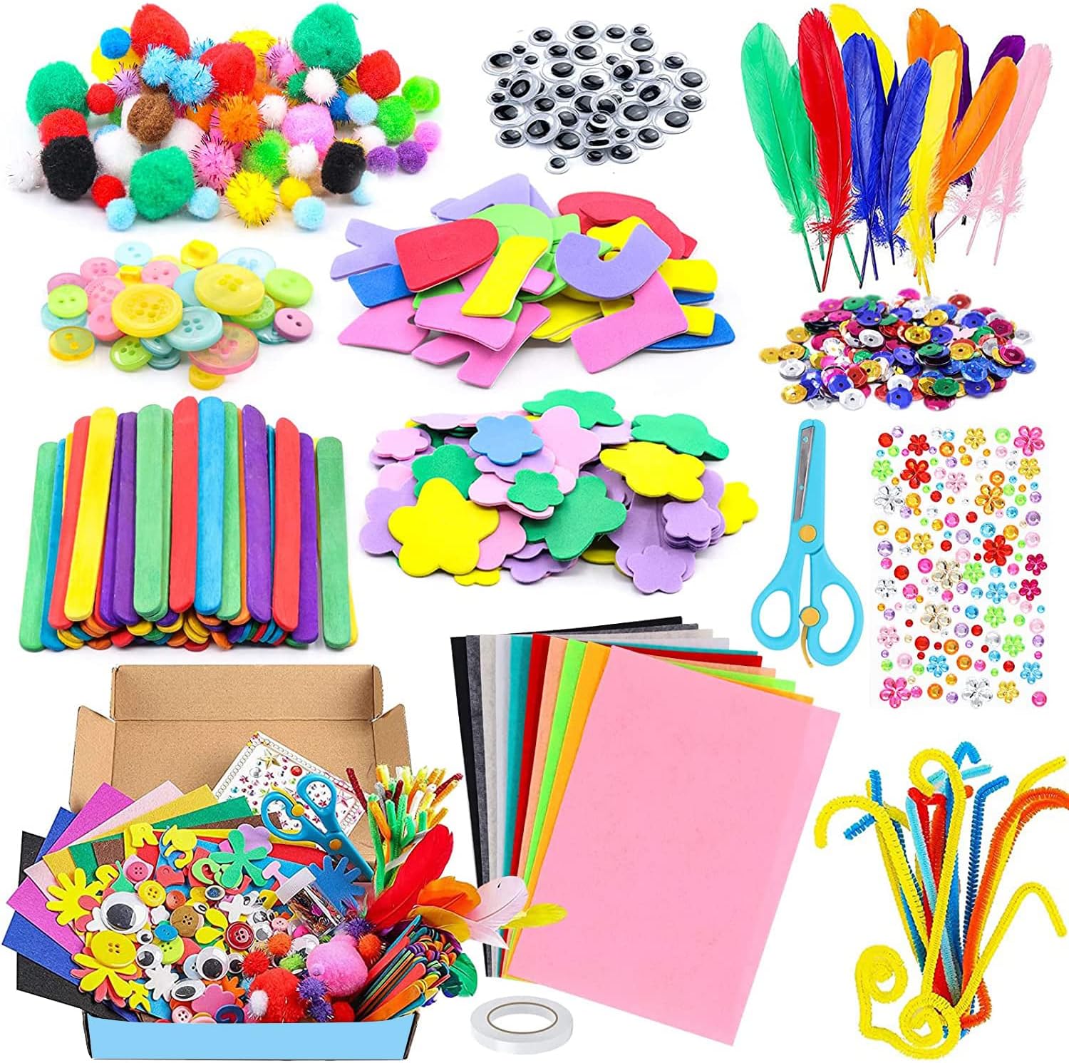 Newthinking DIY Craft Kits for Kids, Make Your Own Colorful Animals 1000 PCS+ Ki...