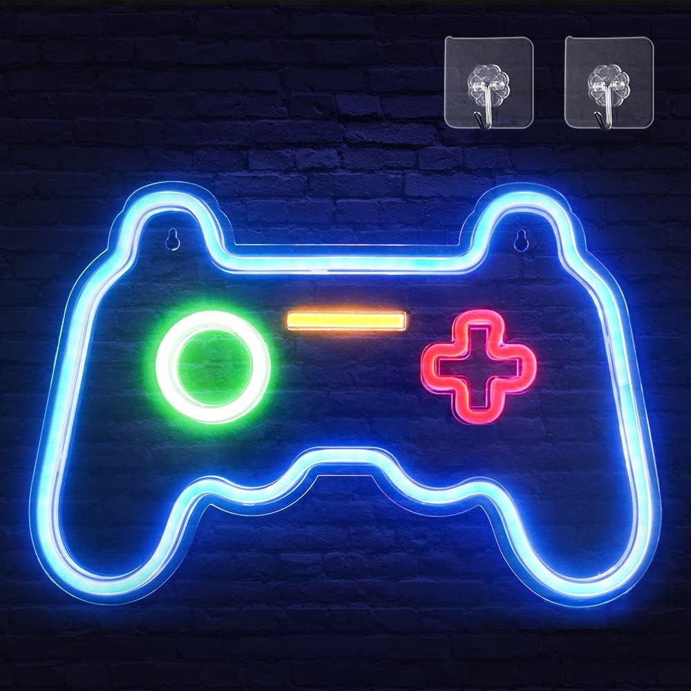 Arrinew Neon Sign Gaming, Game Shaped Neon Lights, LED Game Controller Neon Sign...