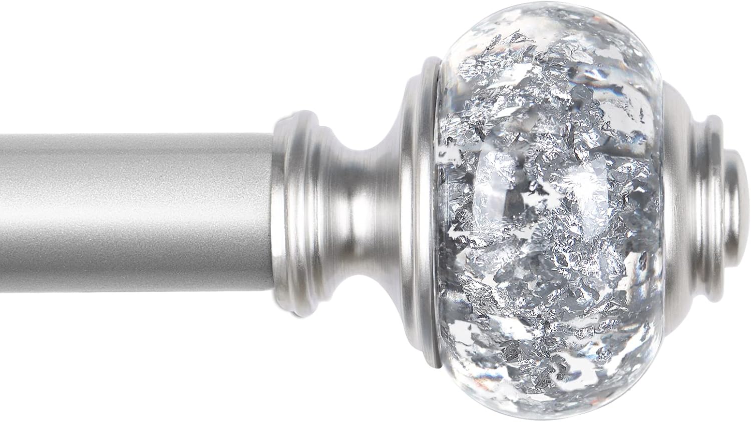 KAMANINA Curtain Pole Silver 80 to 218 cm, 22 mm Diameter Christmas Decorative C...