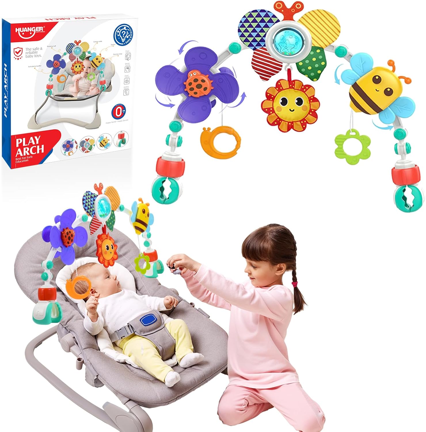 HappyKidsClub Baby Toys 0-12 Months, Baby Pram Toys Baby Essentials for Newborn...