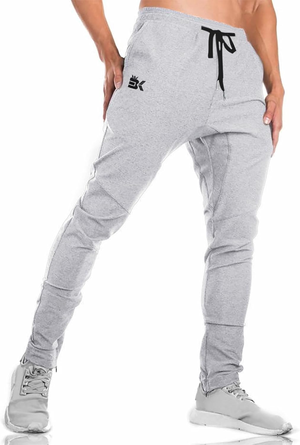 BROKIG Mens Gym Joggers Sweatpants, Causal Slim Fit Running Trousers Tracksuit J...