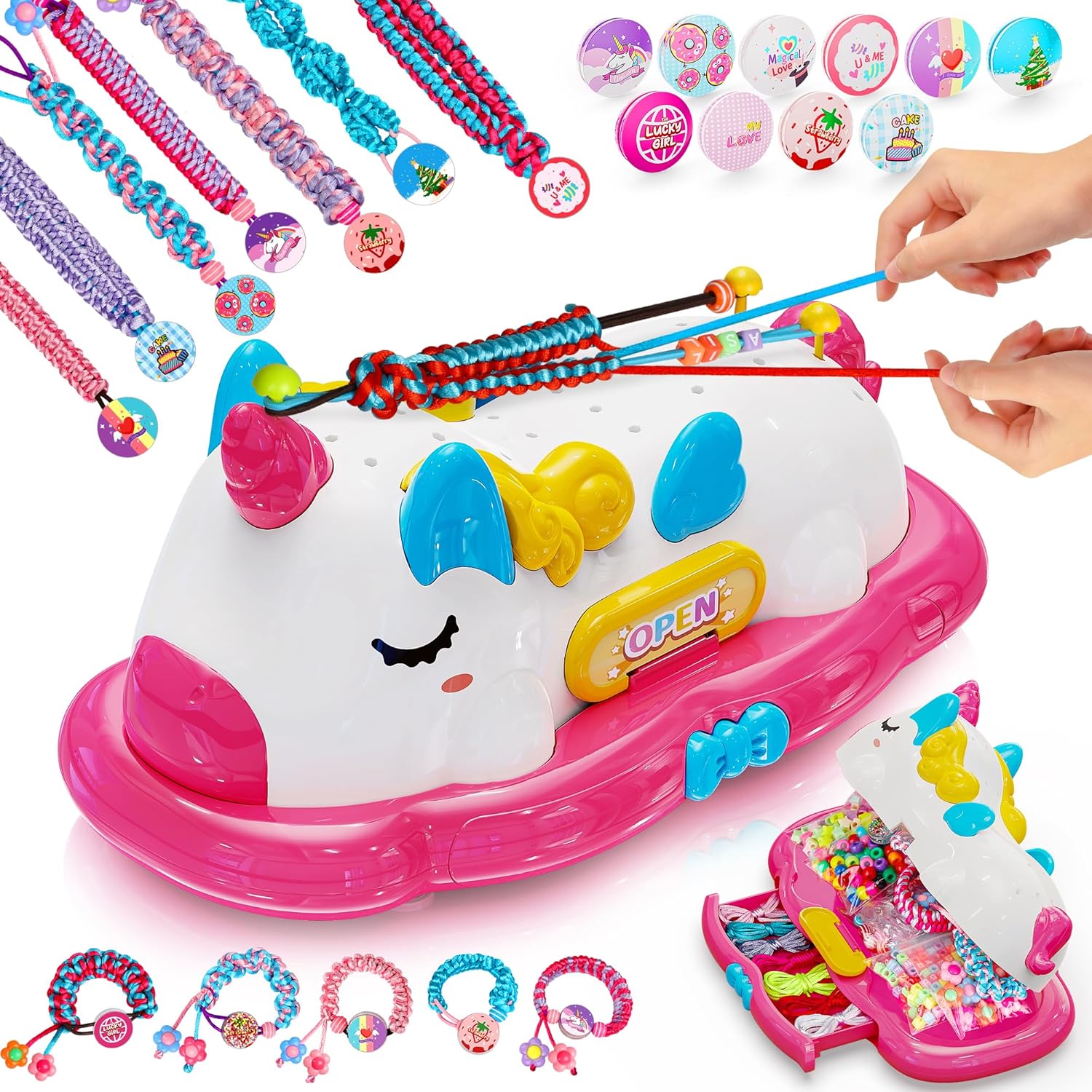 Hot Bee Unicorn Friendship Bracelet Making Kit for Girls, Birthday Gifts for 4 5...