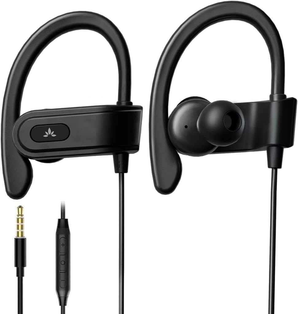 Avantree E171 Sports Headphones Wired with Microphone, Sweatproof Running Over E...